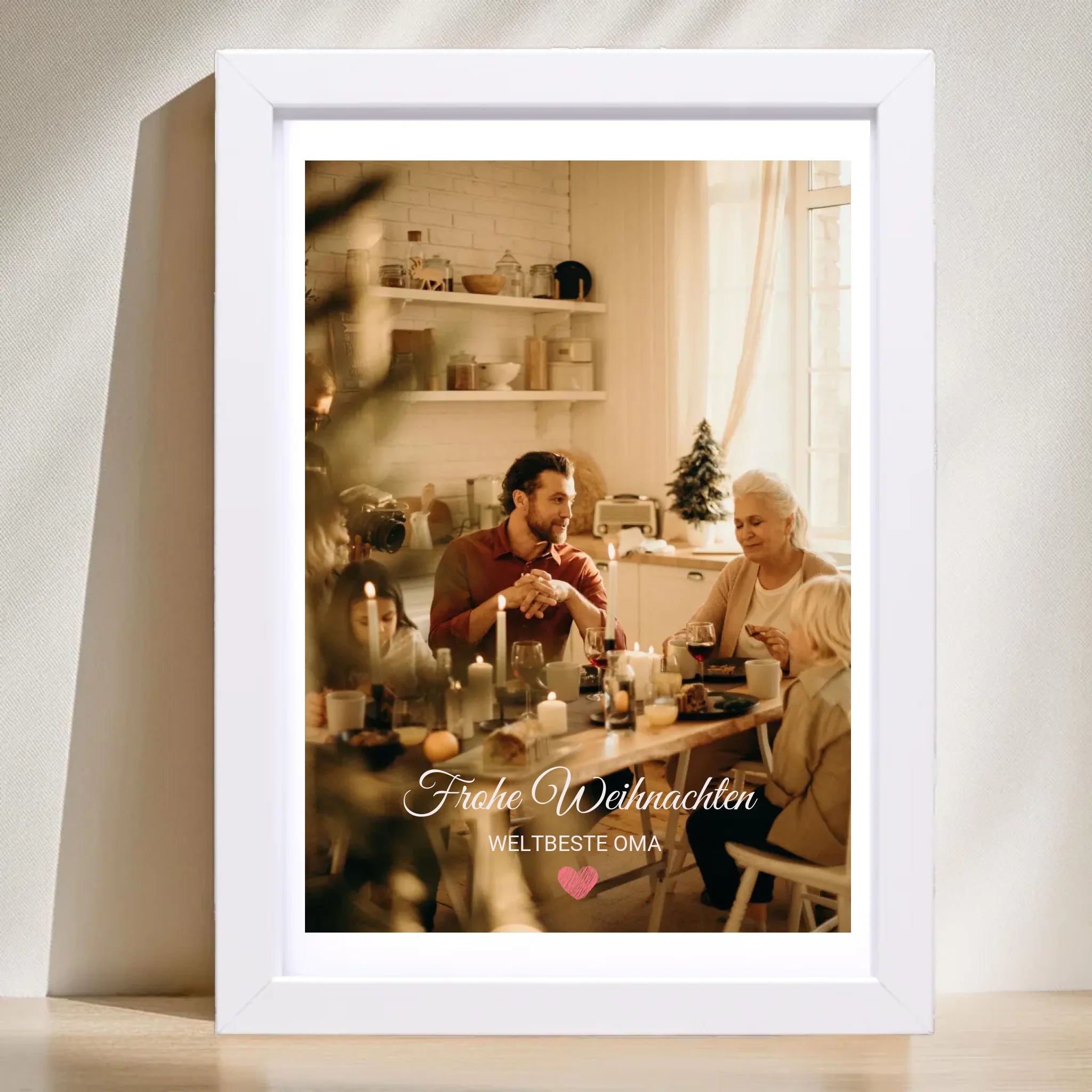 Oma Foto Weihnachtsgeschenk Poster mit Bilderrahmen personalisierbar - Cantty