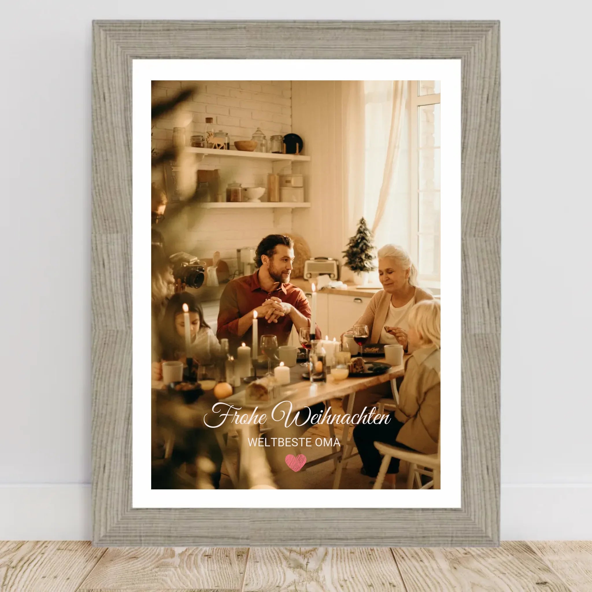 Oma Foto Weihnachtsgeschenk Poster mit Bilderrahmen personalisierbar - Cantty