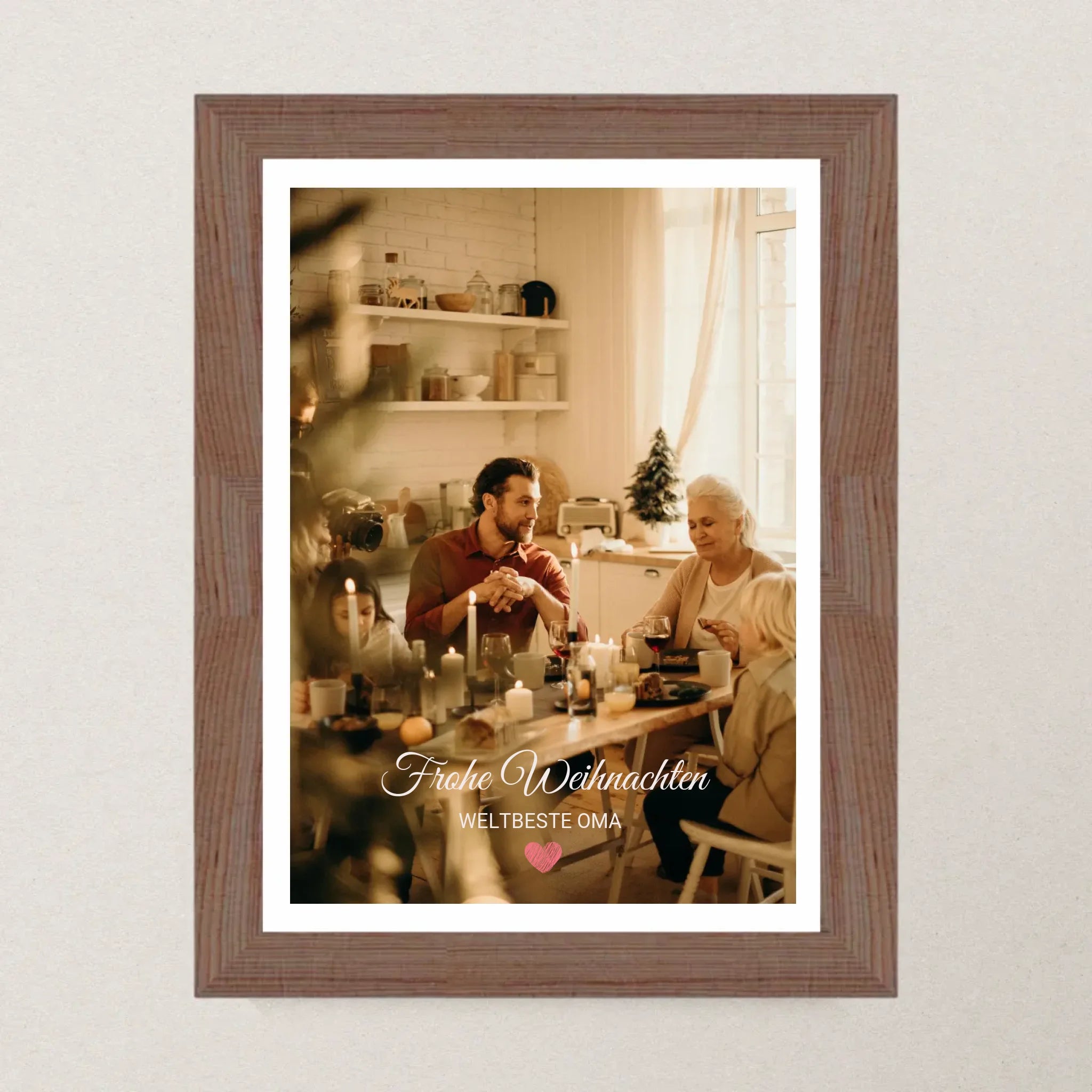 Oma Foto Weihnachtsgeschenk Poster mit Bilderrahmen personalisierbar - Cantty