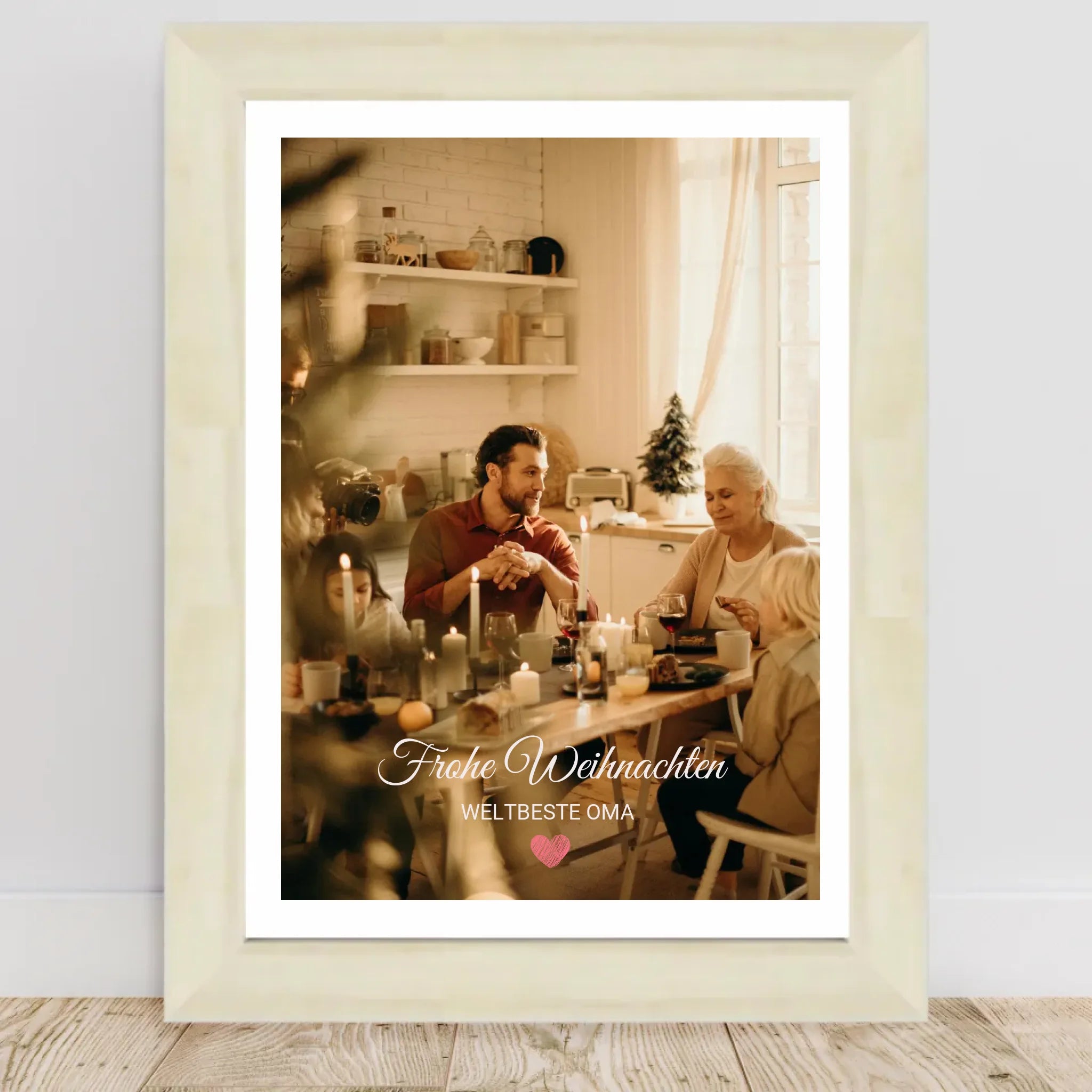 Oma Foto Weihnachtsgeschenk Poster mit Bilderrahmen personalisierbar - Cantty