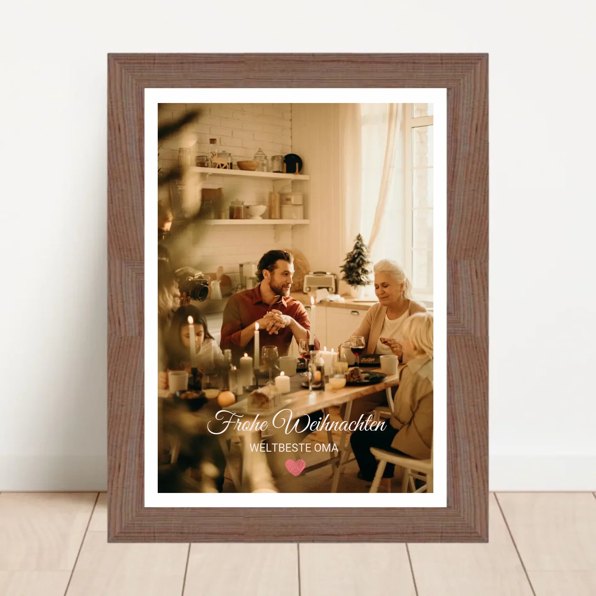 Oma Foto Weihnachtsgeschenk Poster mit Bilderrahmen personalisierbar - Cantty