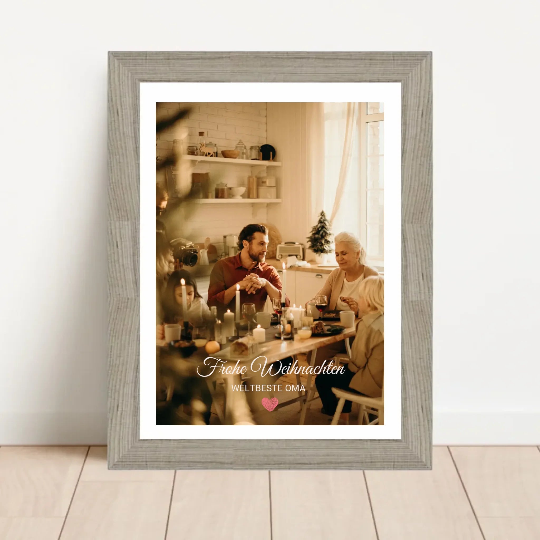 Oma Foto Weihnachtsgeschenk Poster mit Bilderrahmen personalisierbar - Cantty