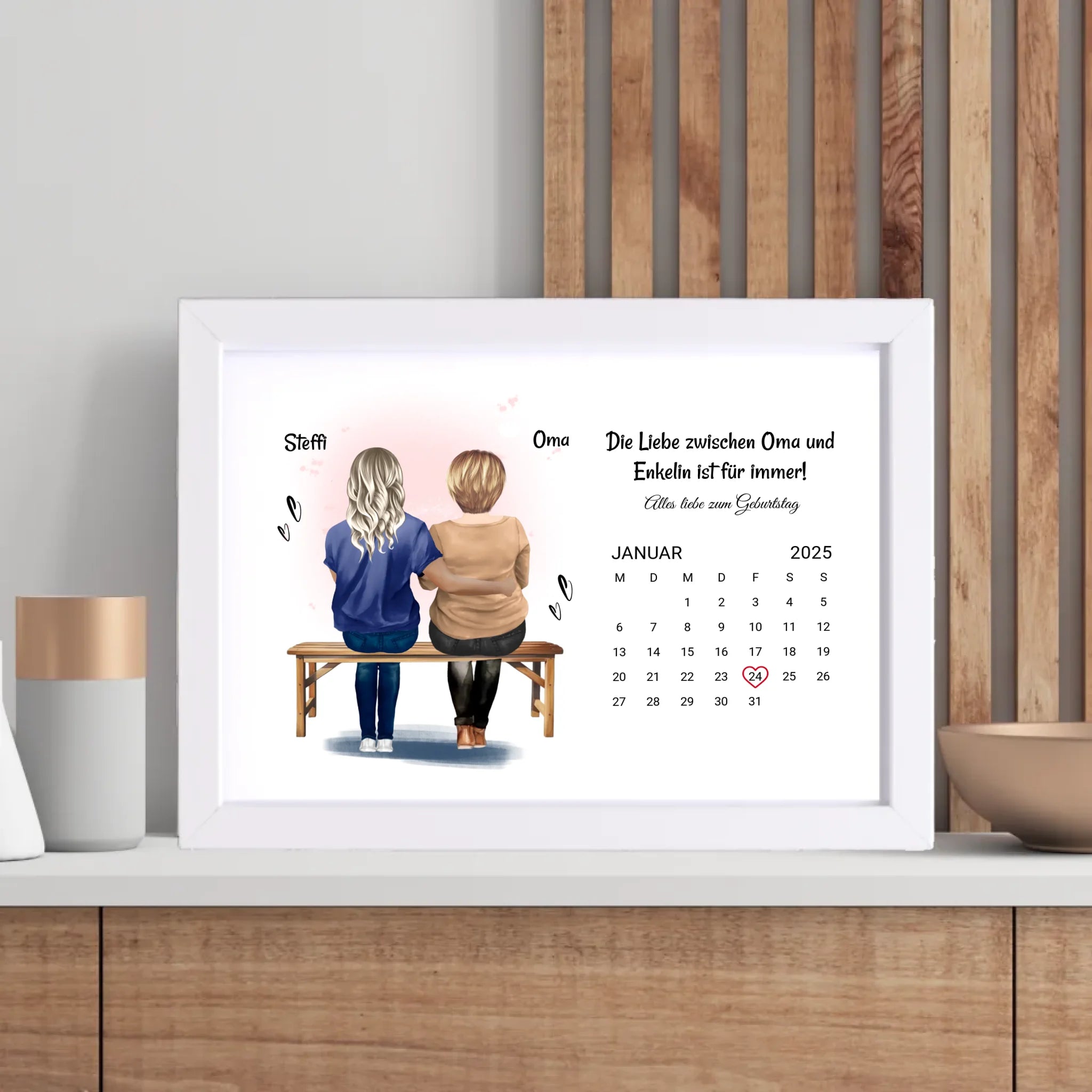 Oma Geburtstag Geschenk Enkeltochter Poster mit Datum - Cantty