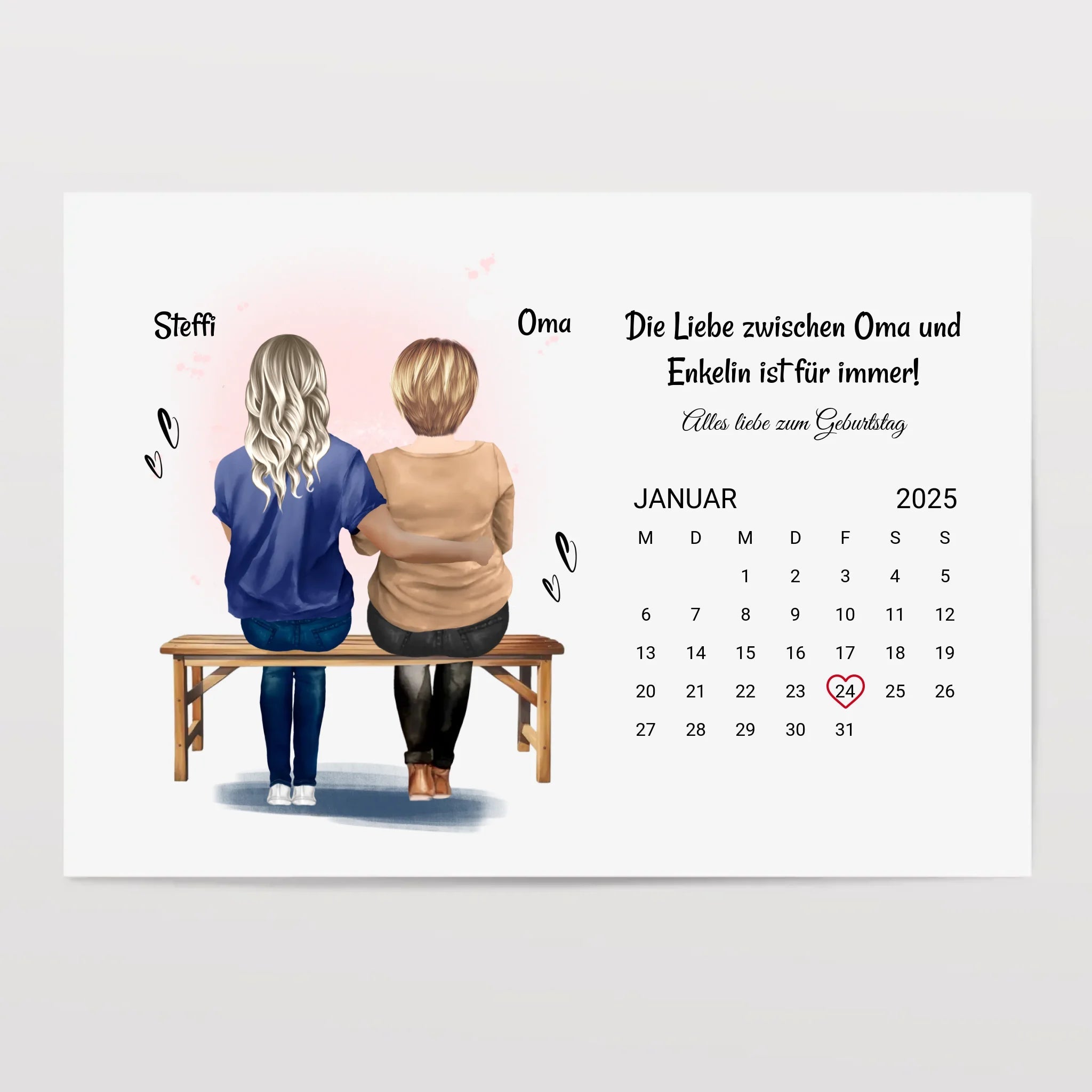 Oma Geburtstag Geschenk Enkeltochter Poster mit Datum - Cantty