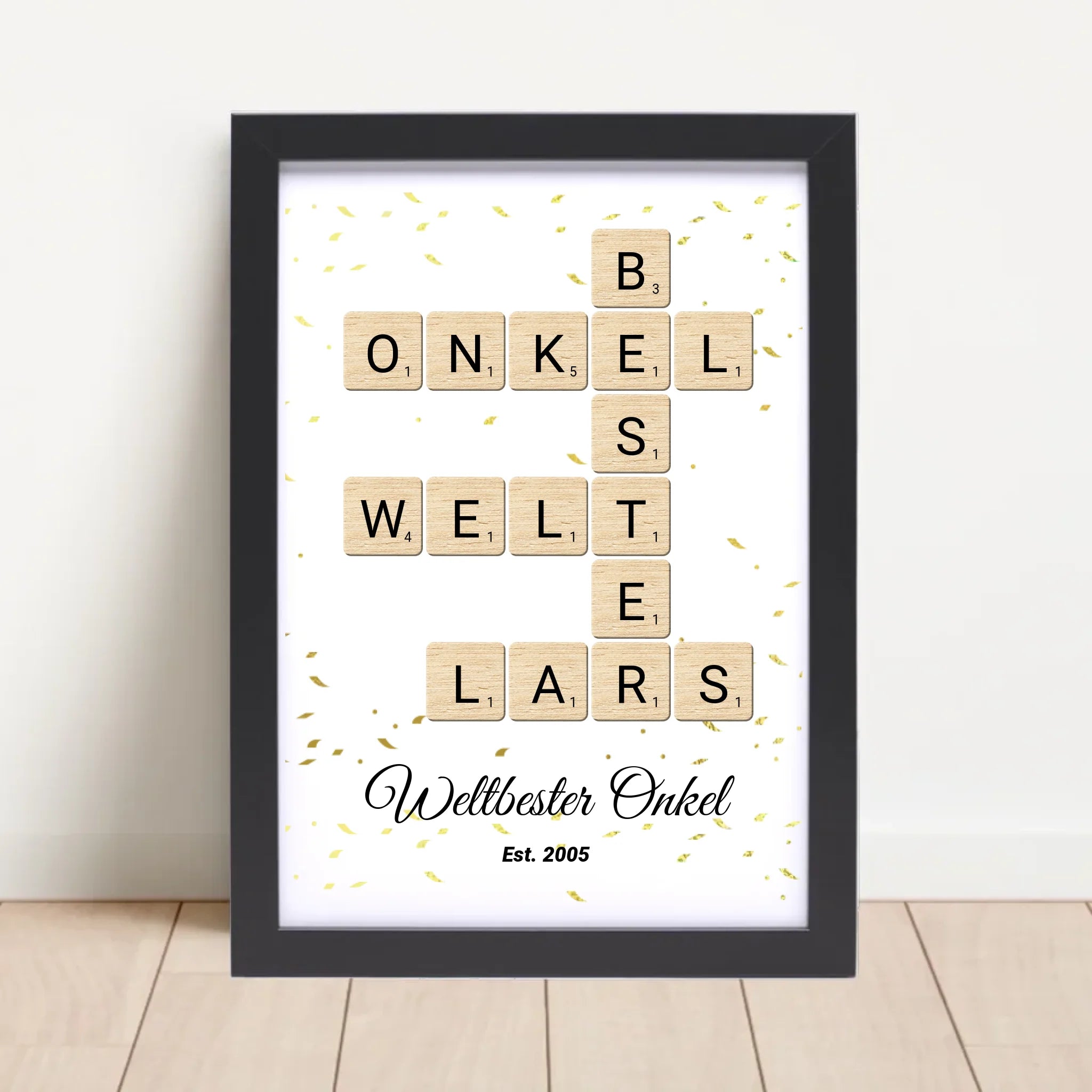 Onkel Weihnachten Geschenk Scrabble Wort Poster personalisierbar - Cantty