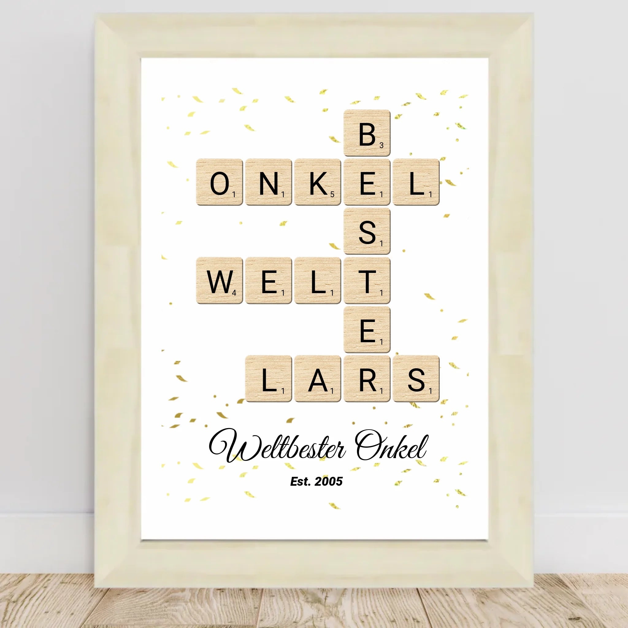 Onkel Weihnachten Geschenk Scrabble Wort Poster personalisierbar - Cantty