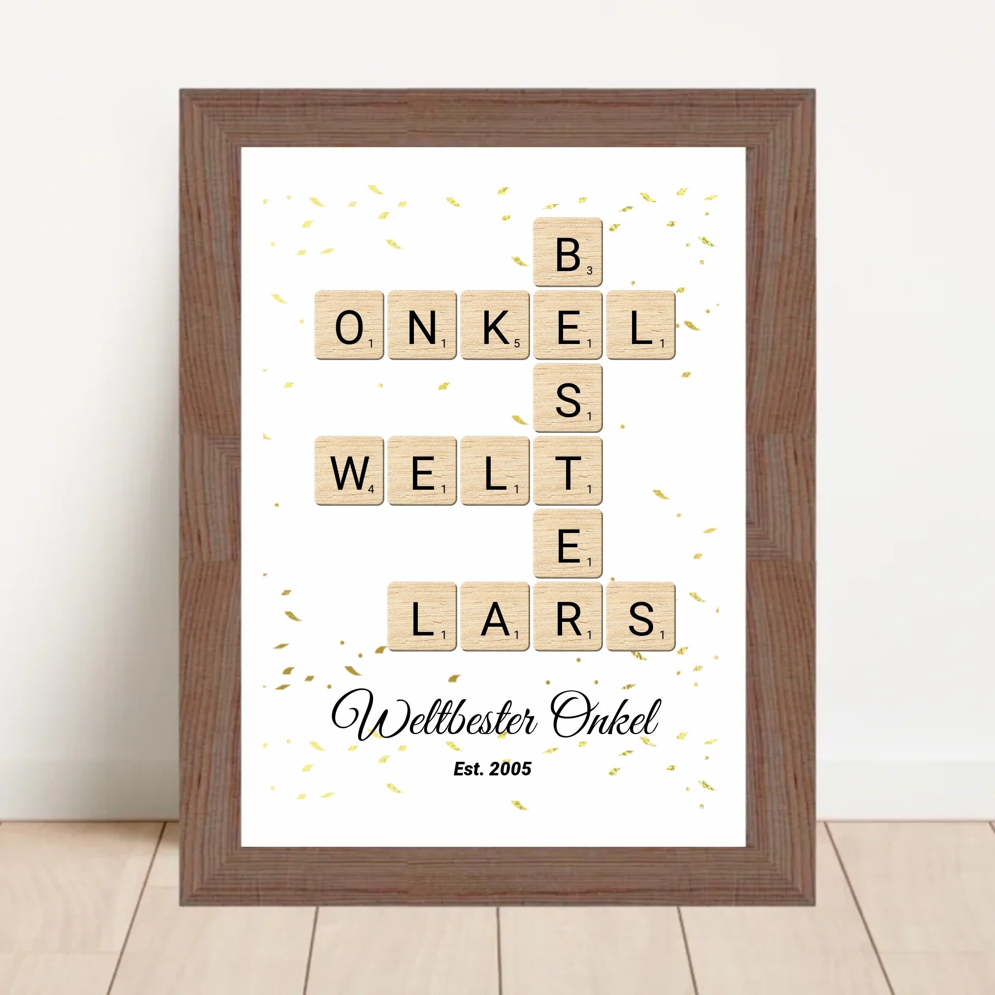 Onkel Weihnachten Geschenk Scrabble Wort Poster personalisierbar - Cantty