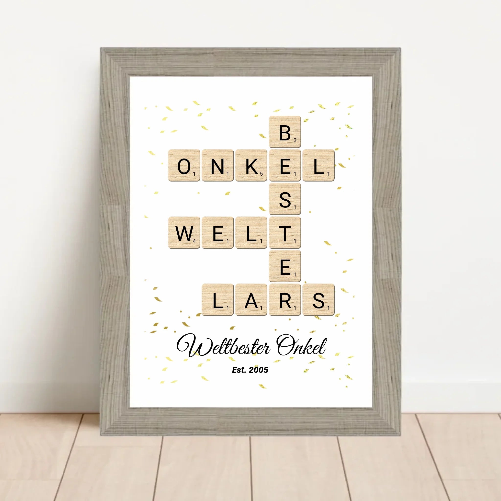 Onkel Weihnachten Geschenk Scrabble Wort Poster personalisierbar - Cantty