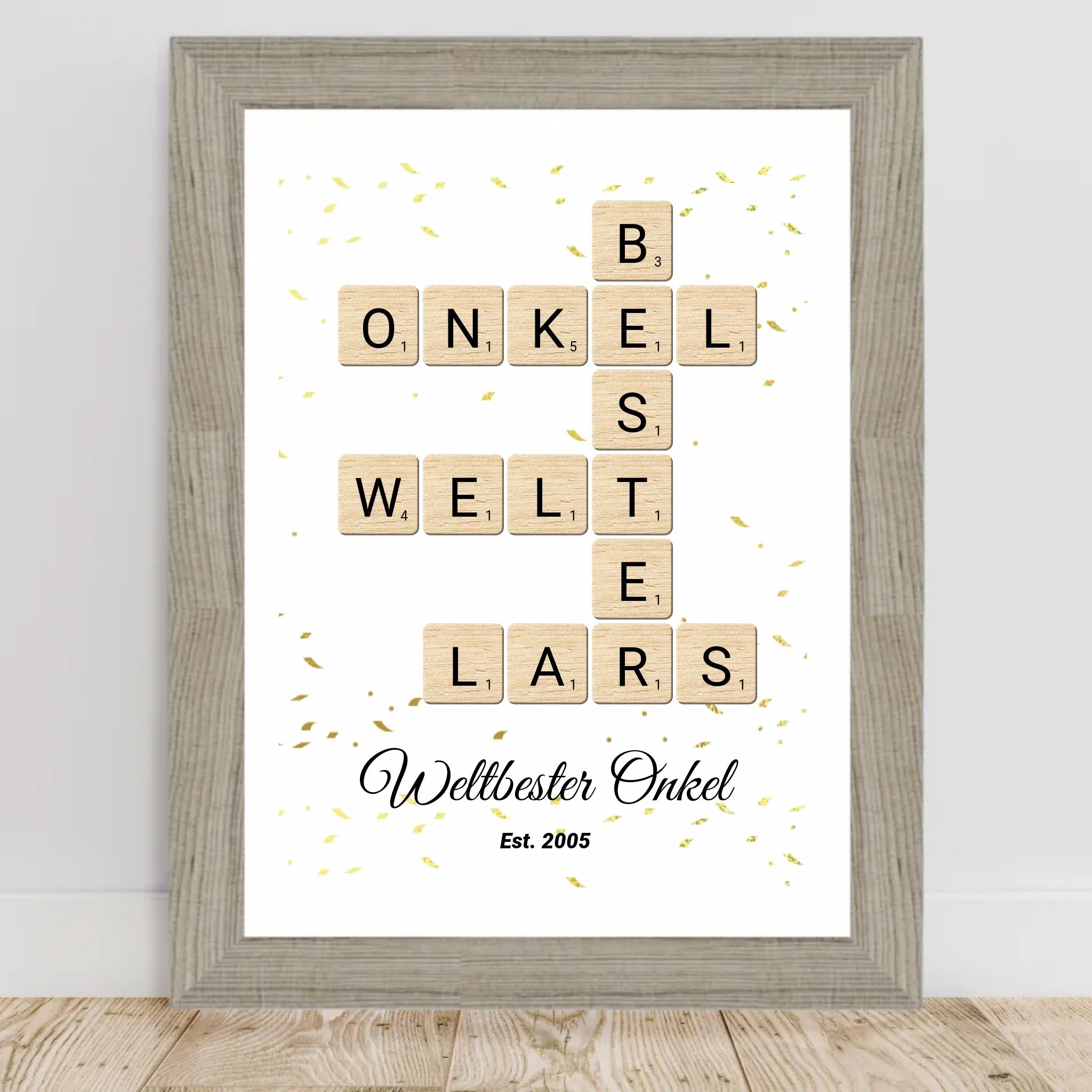 Onkel Weihnachten Geschenk Scrabble Wort Poster personalisierbar - Cantty
