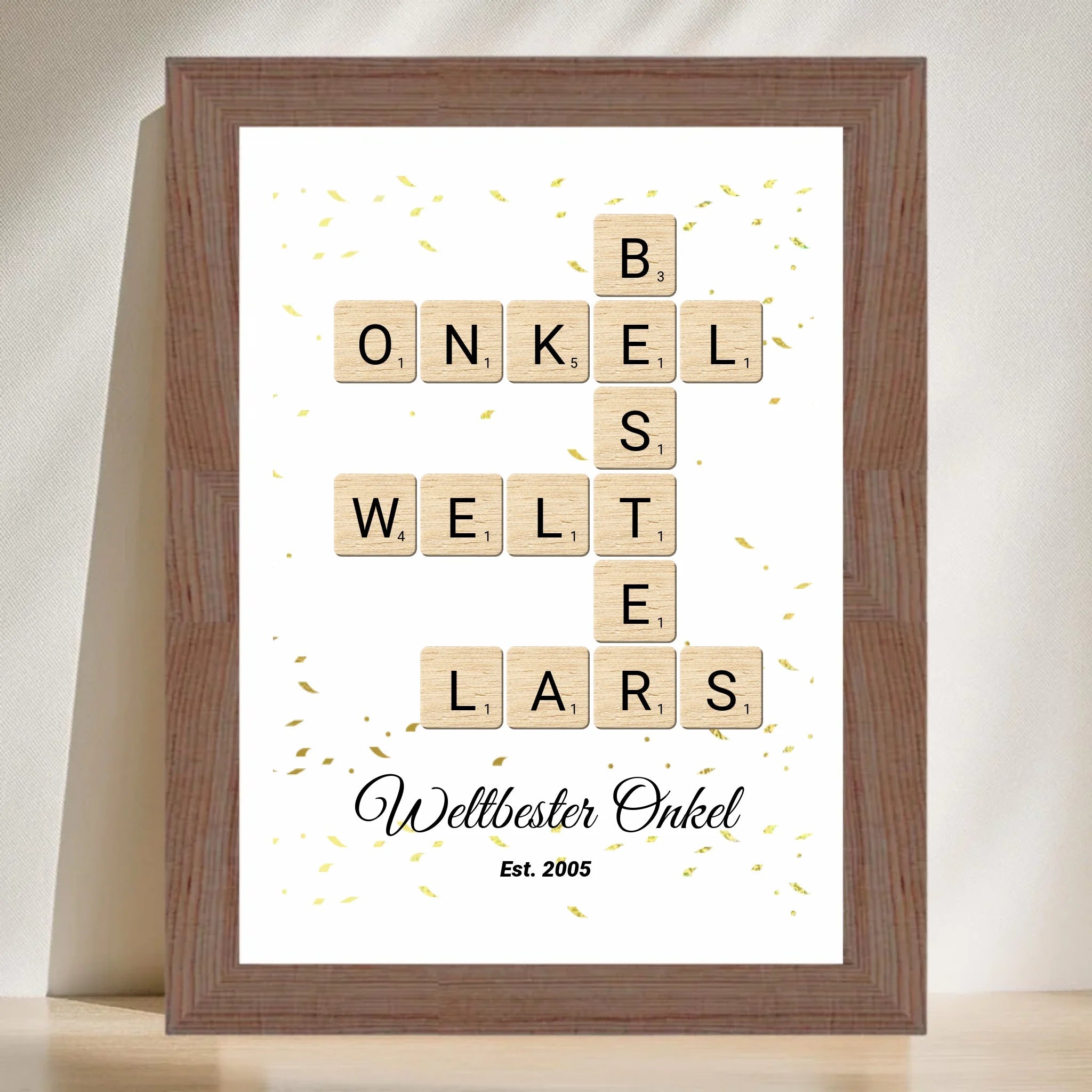 Onkel Weihnachten Geschenk Scrabble Wort Poster personalisierbar - Cantty