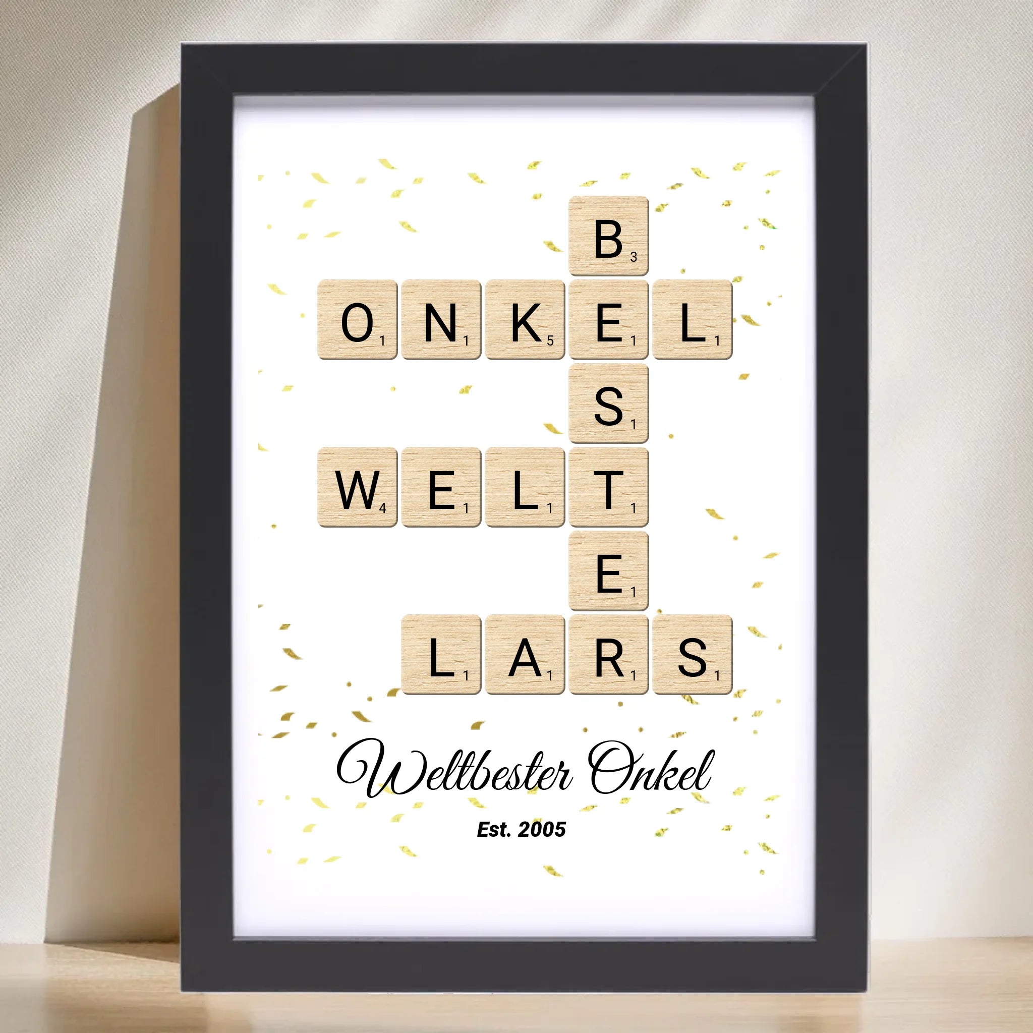 Onkel Weihnachten Geschenk Scrabble Wort Poster personalisierbar - Cantty