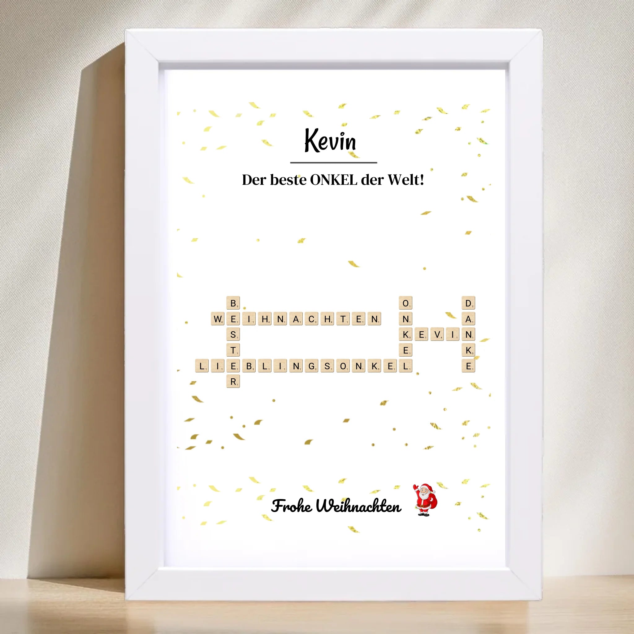 Onkel Weihnachtsgeschenk Bild Scrabble Style personalisierbar - Cantty