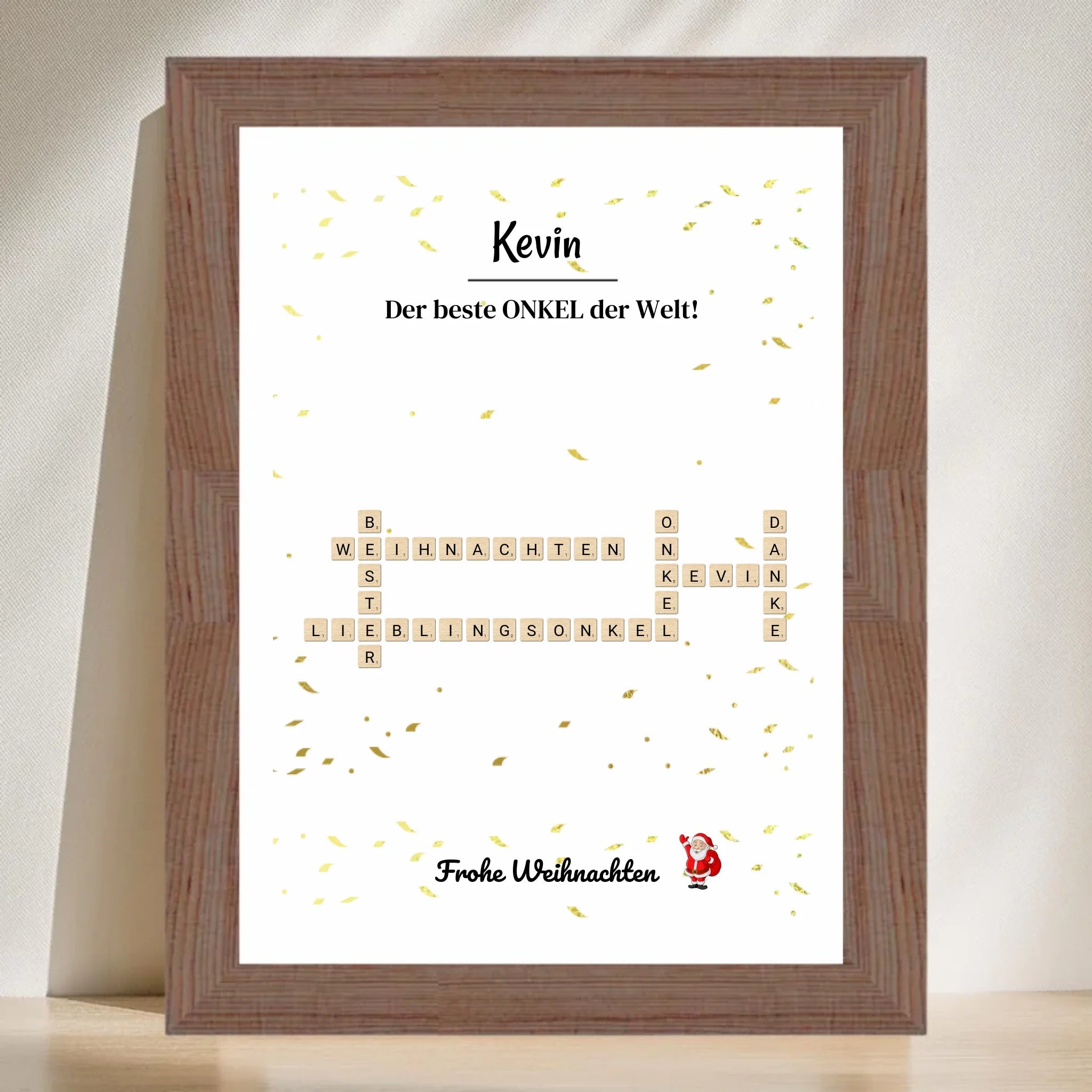 Onkel Weihnachtsgeschenk Bild Scrabble Style personalisierbar - Cantty