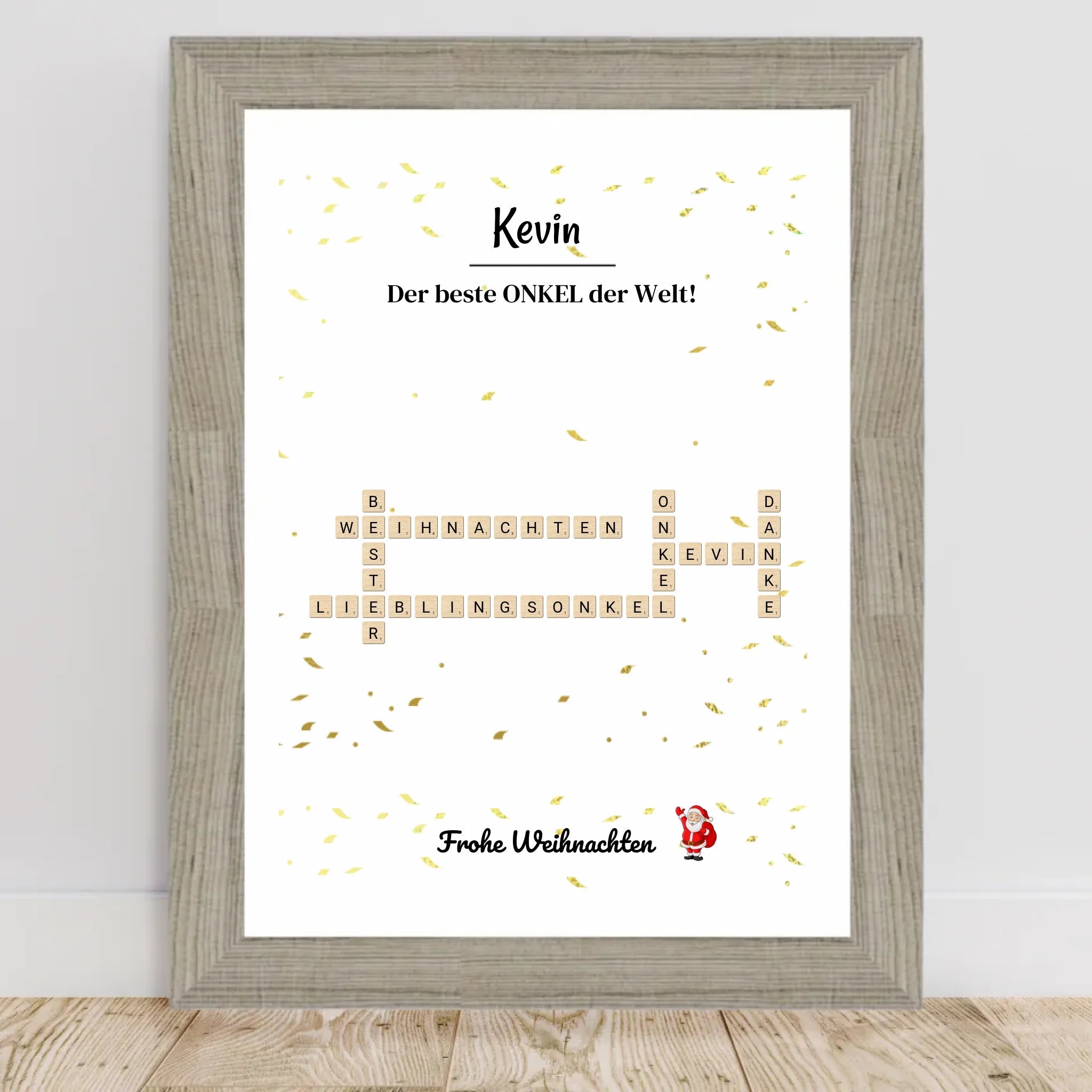 Onkel Weihnachtsgeschenk Bild Scrabble Style personalisierbar - Cantty