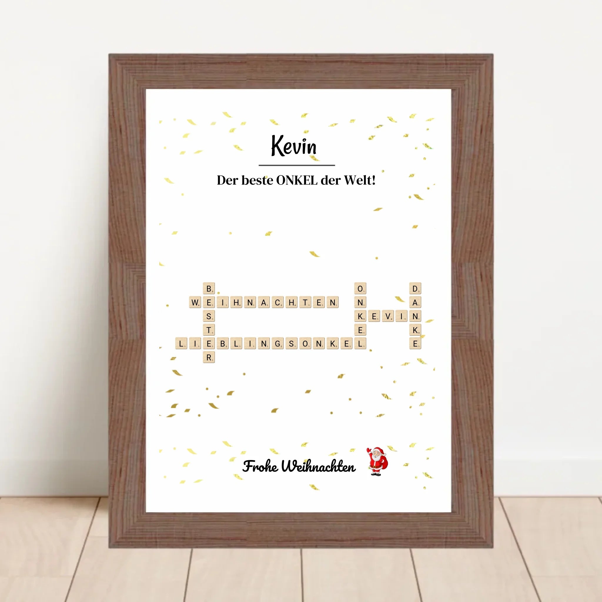 Onkel Weihnachtsgeschenk Bild Scrabble Style personalisierbar - Cantty