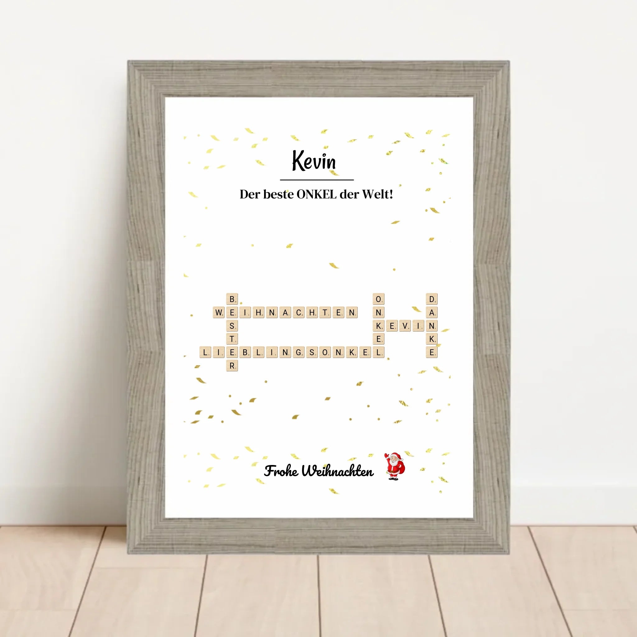 Onkel Weihnachtsgeschenk Bild Scrabble Style personalisierbar - Cantty