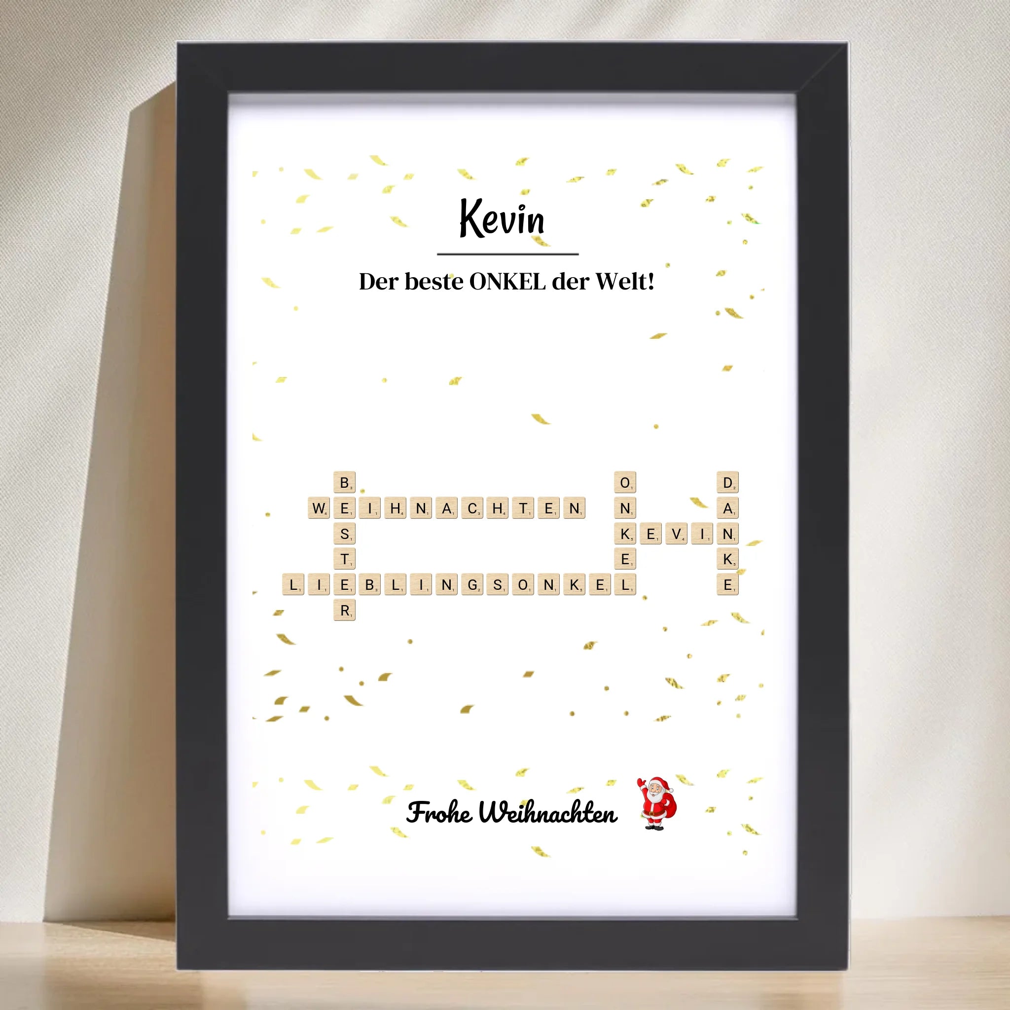 Onkel Weihnachtsgeschenk Bild Scrabble Style personalisierbar - Cantty