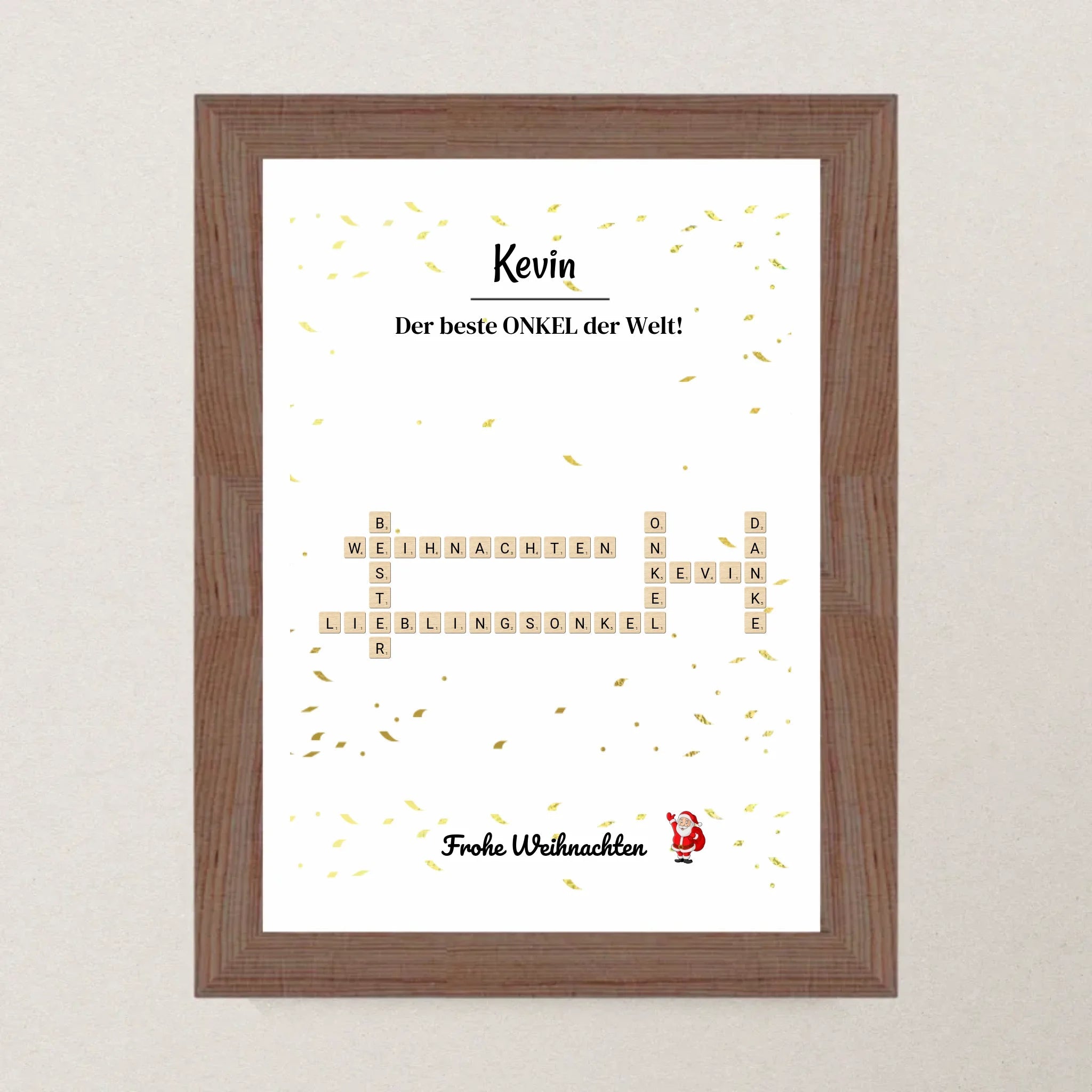 Onkel Weihnachtsgeschenk Bild Scrabble Style personalisierbar - Cantty