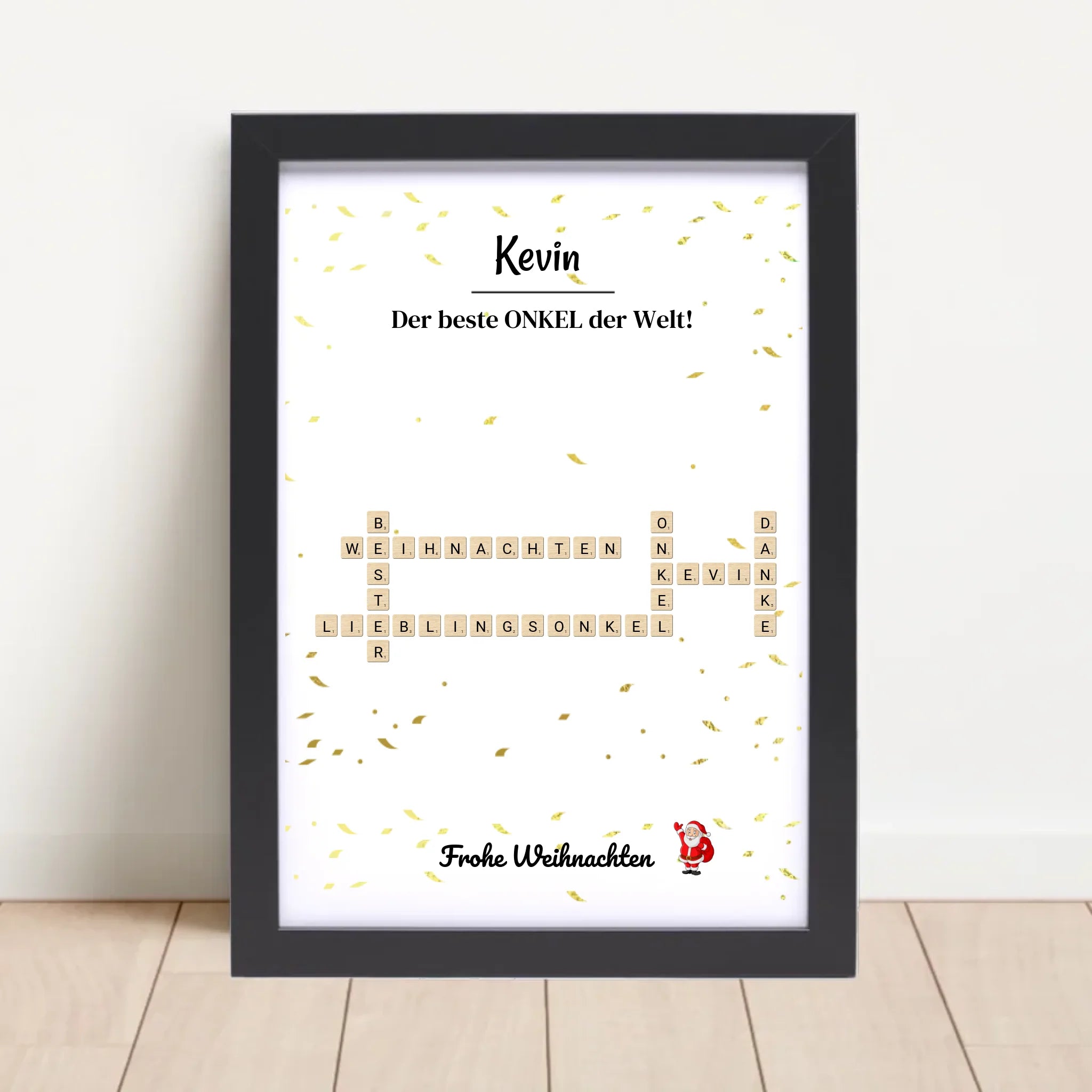 Onkel Weihnachtsgeschenk Bild Scrabble Style personalisierbar - Cantty
