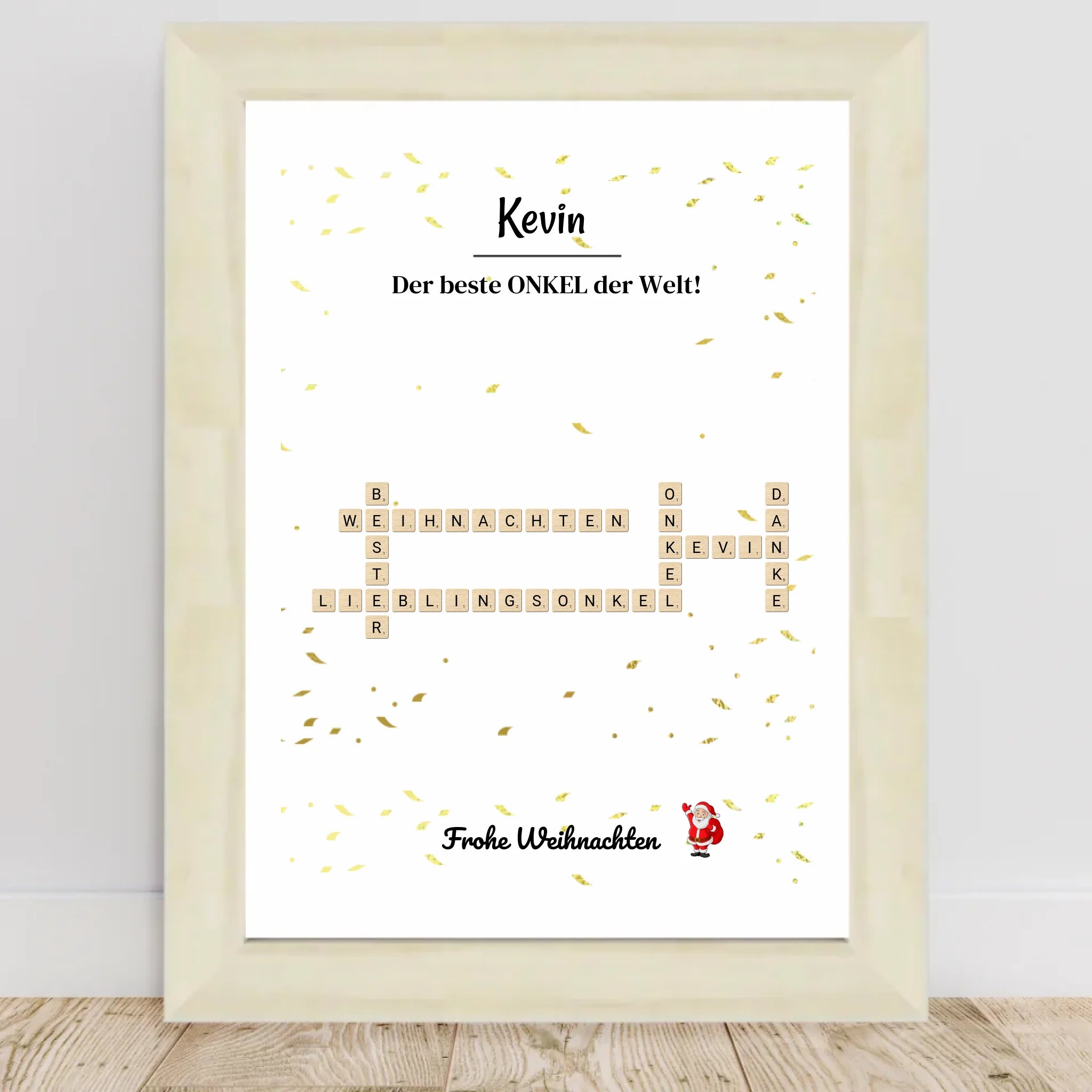 Onkel Weihnachtsgeschenk Bild Scrabble Style personalisierbar - Cantty