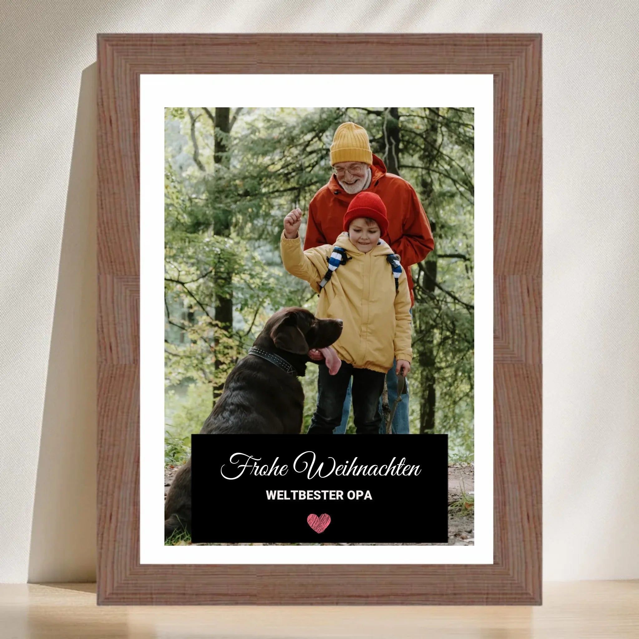 Opa Foto Weihnachtsgeschenk Poster mit Bilderrahmen personalisierbar - Cantty