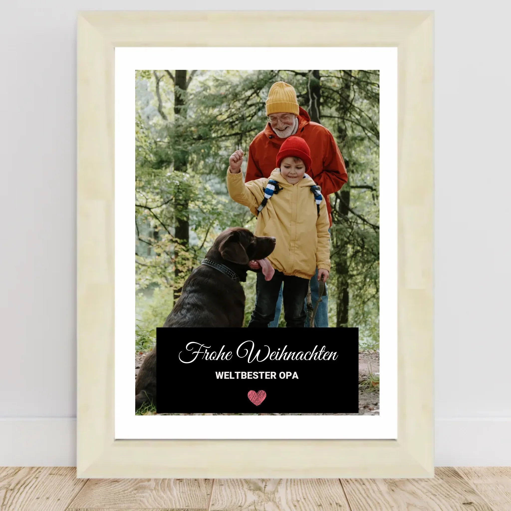 Opa Foto Weihnachtsgeschenk Poster mit Bilderrahmen personalisierbar - Cantty