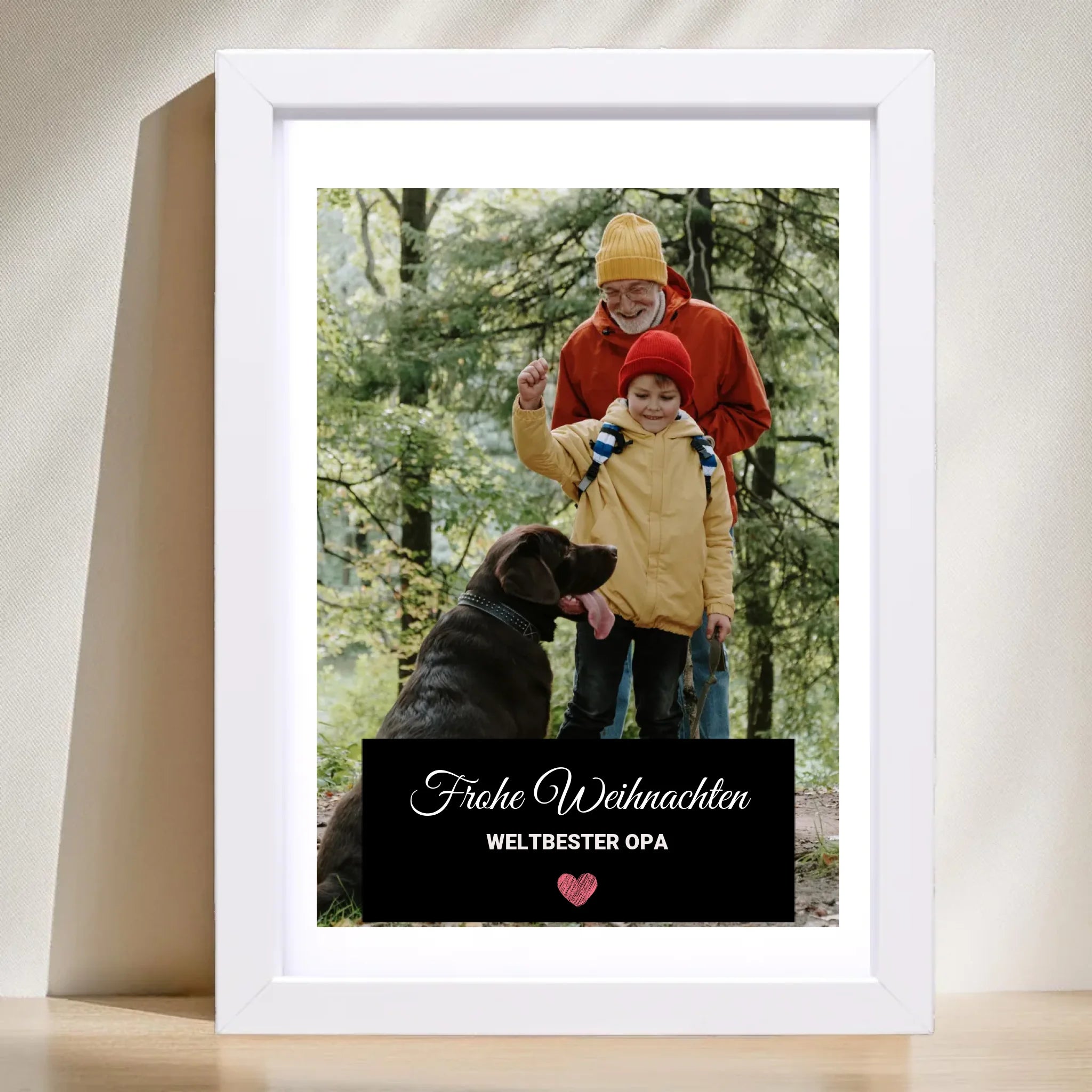 Opa Foto Weihnachtsgeschenk Poster mit Bilderrahmen personalisierbar - Cantty
