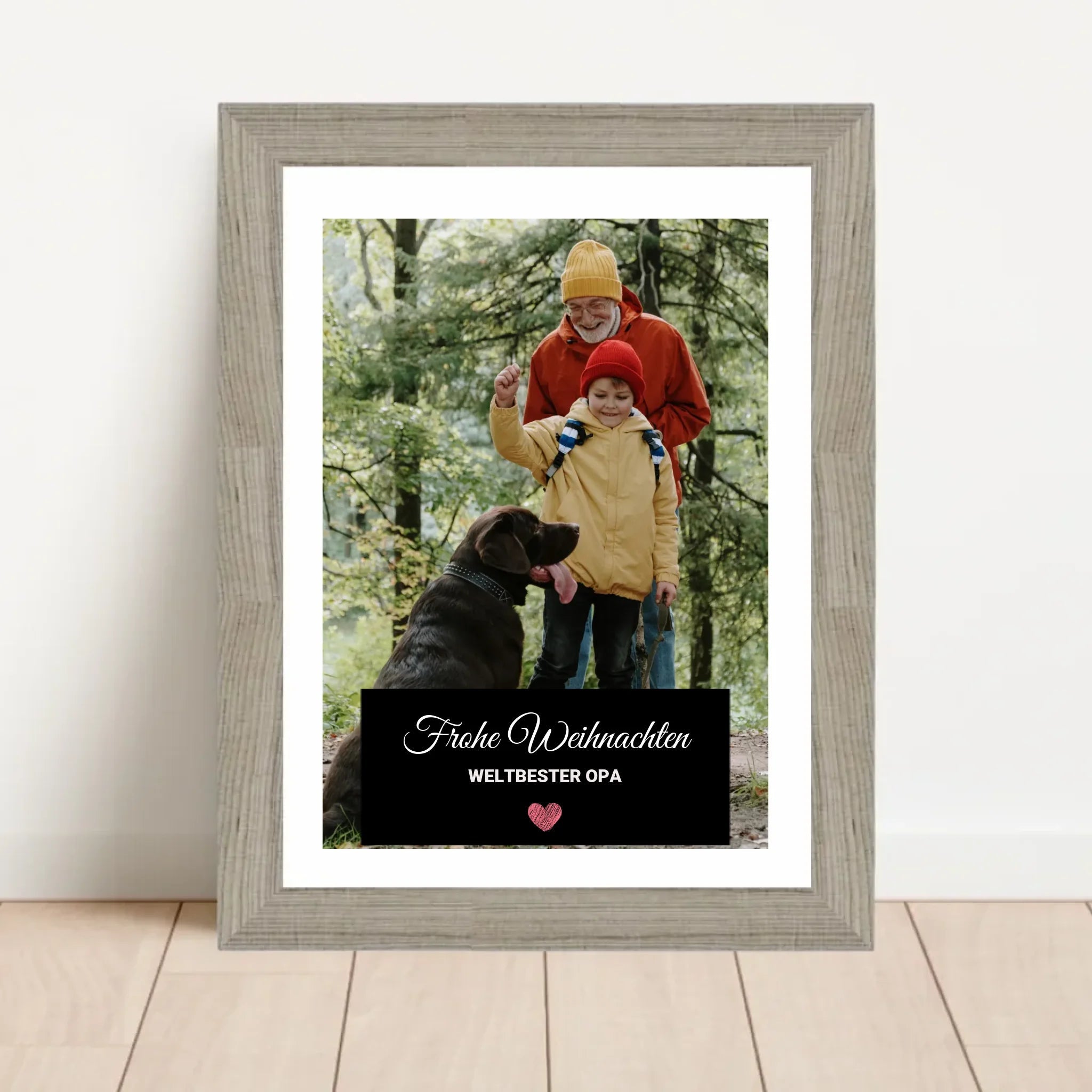 Opa Foto Weihnachtsgeschenk Poster mit Bilderrahmen personalisierbar - Cantty