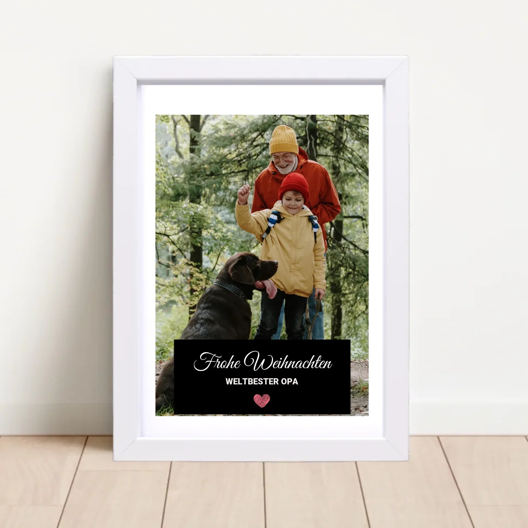 Opa Foto Weihnachtsgeschenk Poster mit Bilderrahmen personalisierbar - Cantty