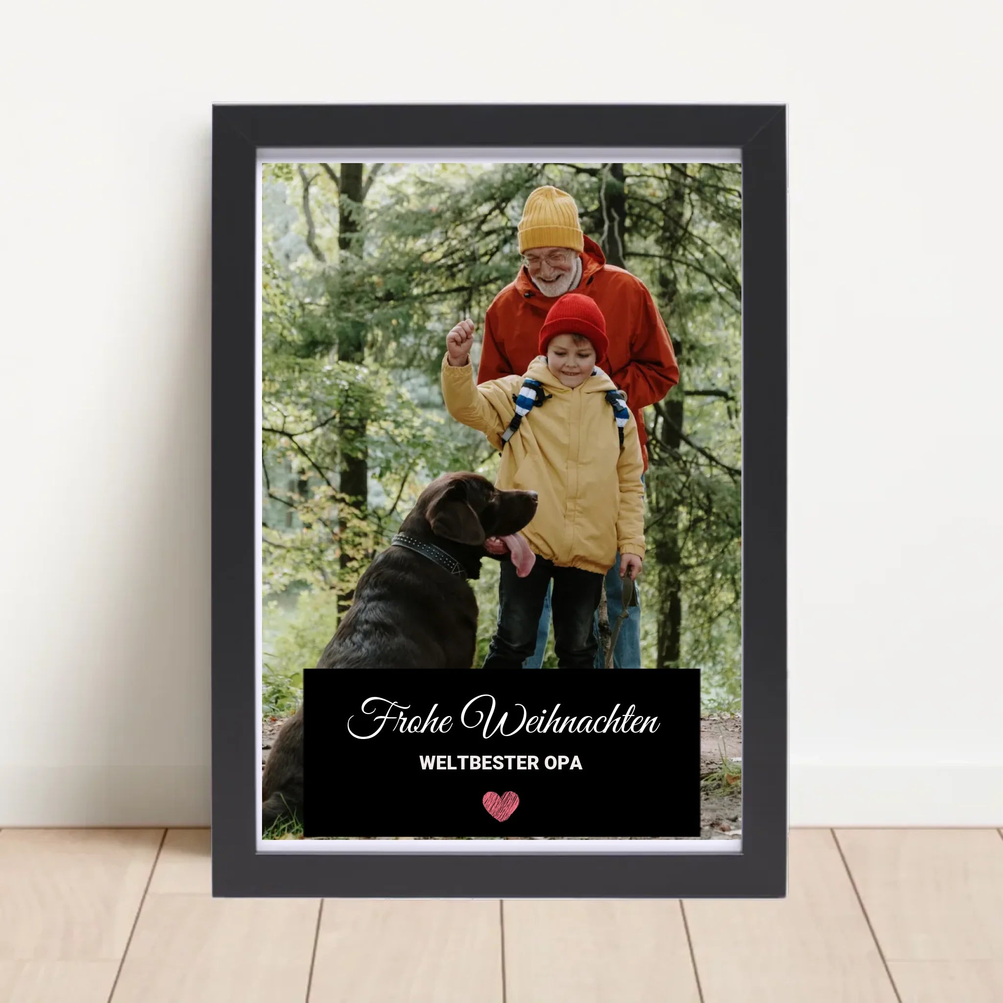 Opa Foto Weihnachtsgeschenk Poster mit Bilderrahmen personalisierbar - Cantty