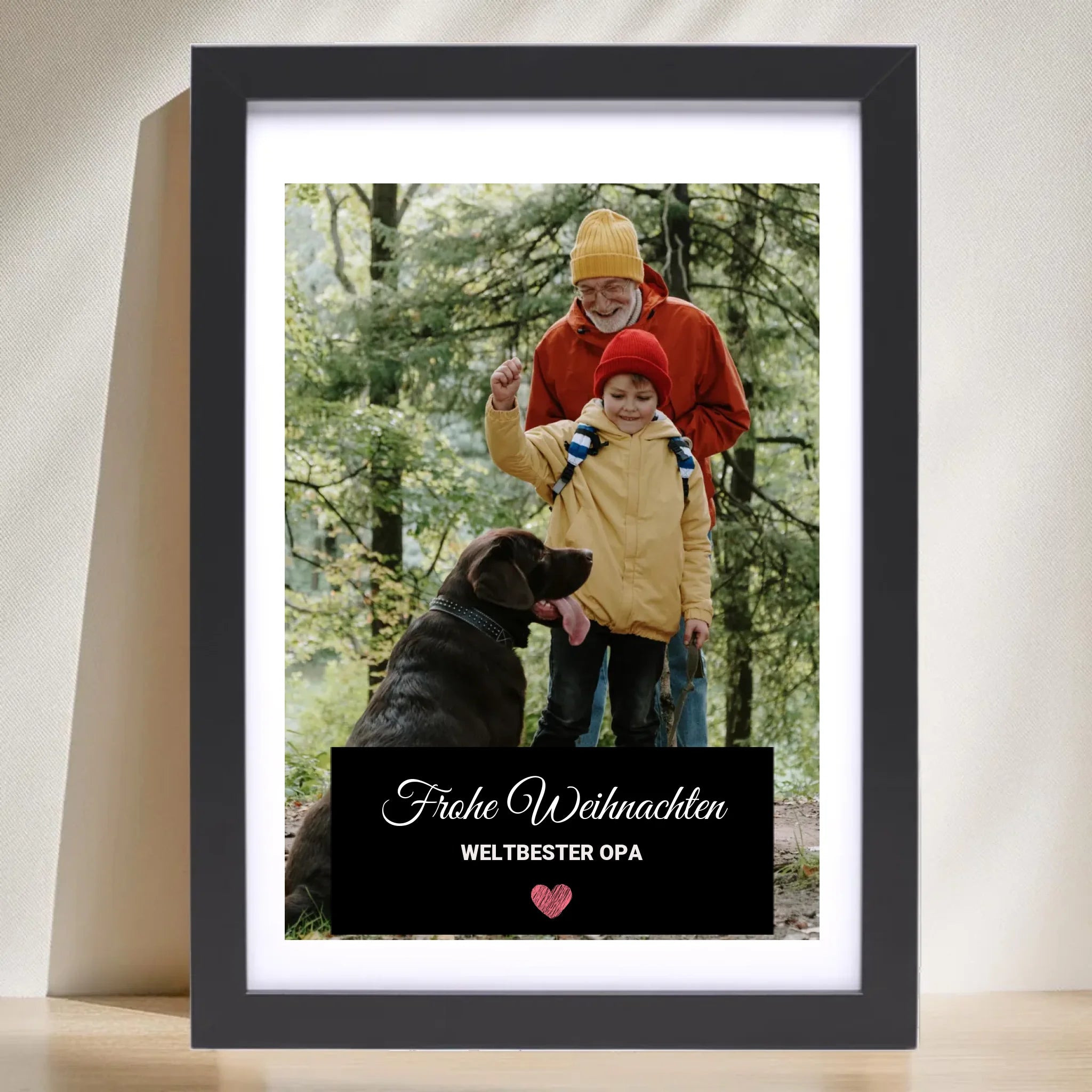 Opa Foto Weihnachtsgeschenk Poster mit Bilderrahmen personalisierbar - Cantty