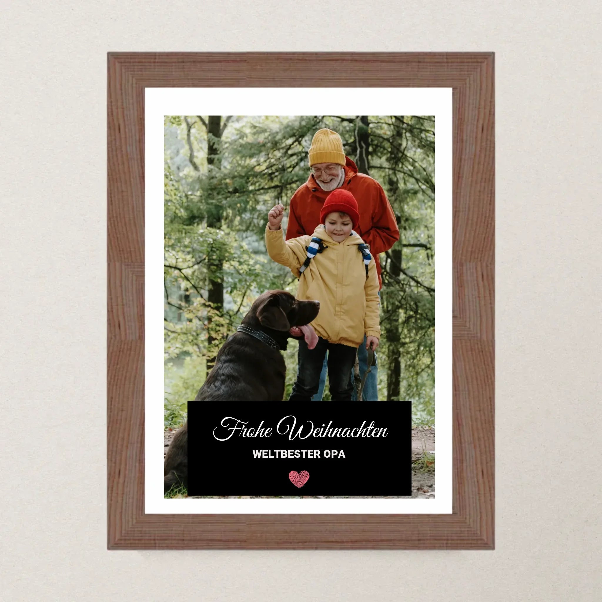 Opa Foto Weihnachtsgeschenk Poster mit Bilderrahmen personalisierbar - Cantty