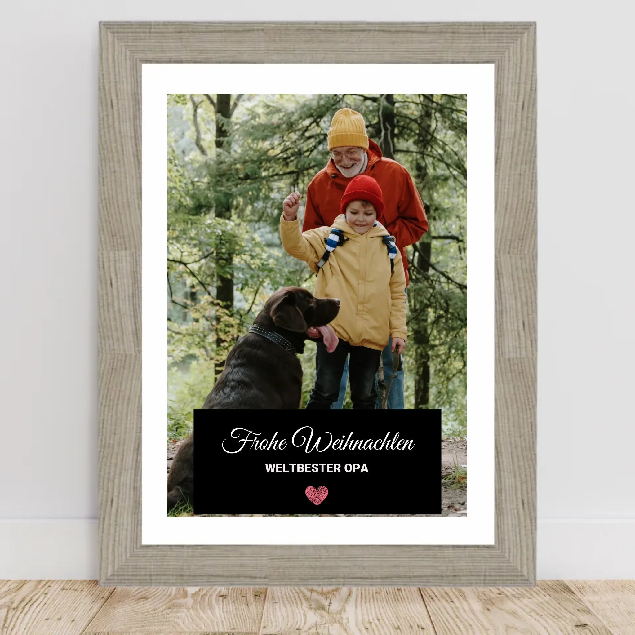 Opa Foto Weihnachtsgeschenk Poster mit Bilderrahmen personalisierbar - Cantty