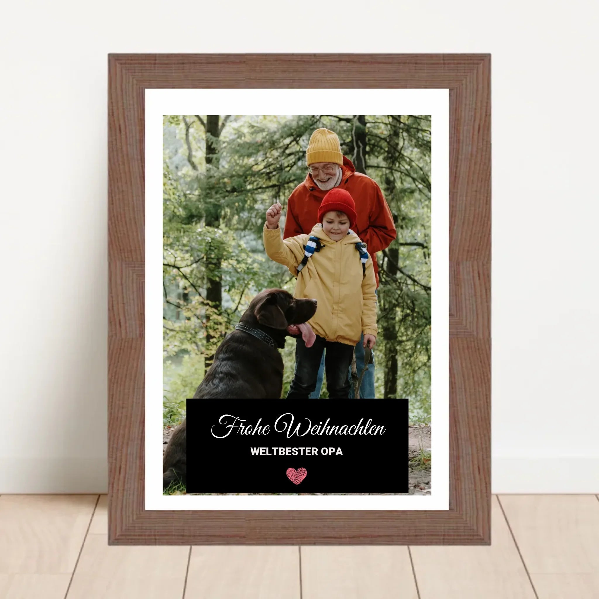 Opa Foto Weihnachtsgeschenk Poster mit Bilderrahmen personalisierbar - Cantty