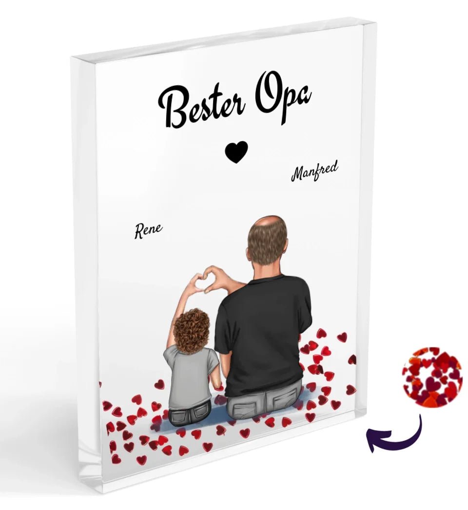 Opa Weihnachten Geschenk Acrylglas Bild mit Enkel personalisierbar - Cantty
