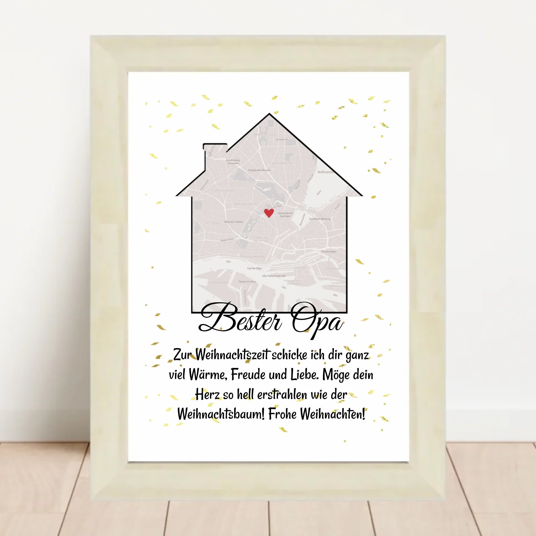 Opa Weihnachtsgeschenk Koordinaten Bild Stadtkarte mit Weihnachtswünsche - Cantty