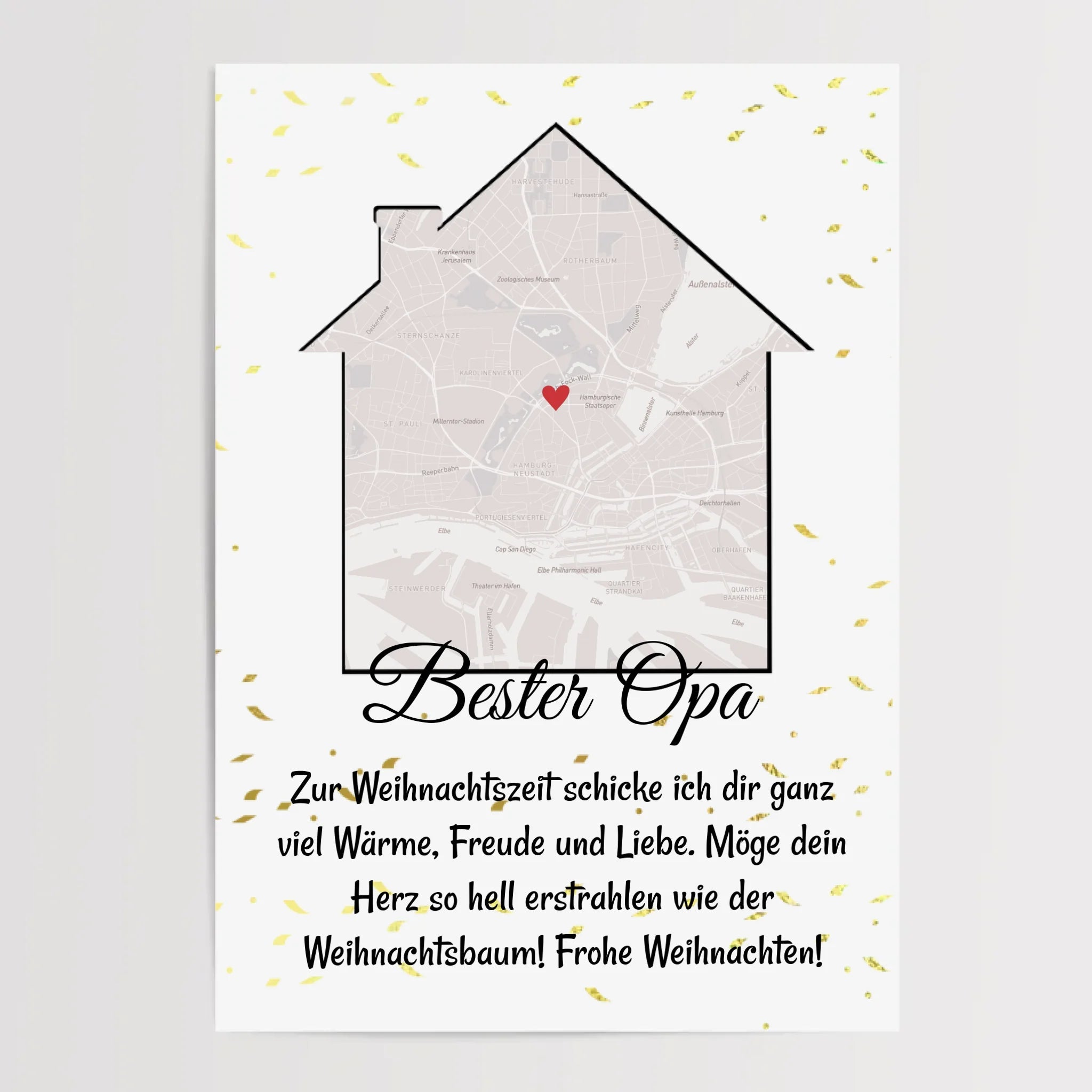 Opa Weihnachtsgeschenk Koordinaten Bild Stadtkarte mit Weihnachtswünsche - Cantty