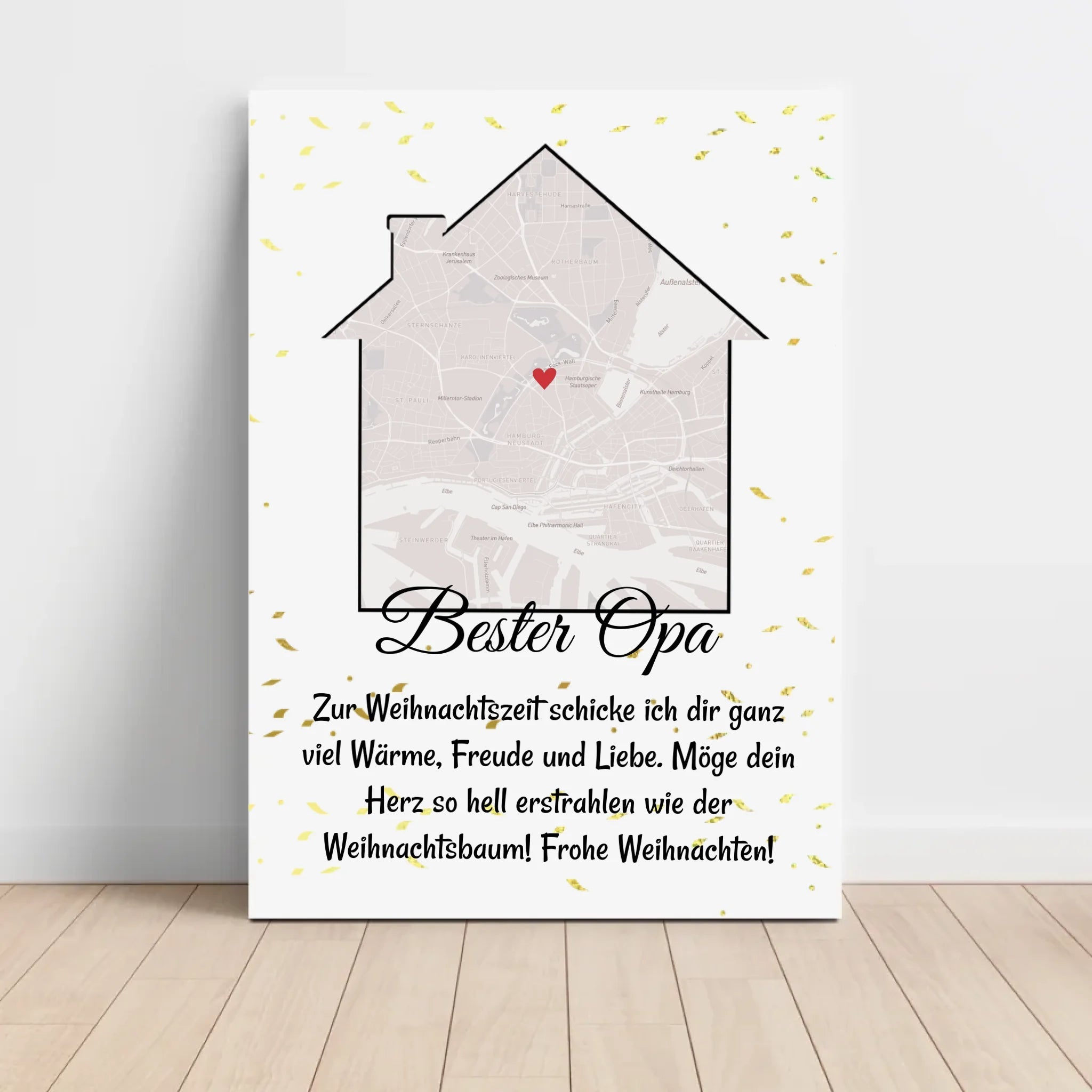 Opa Weihnachtsgeschenk Koordinaten Bild Stadtkarte mit Weihnachtswünsche - Cantty