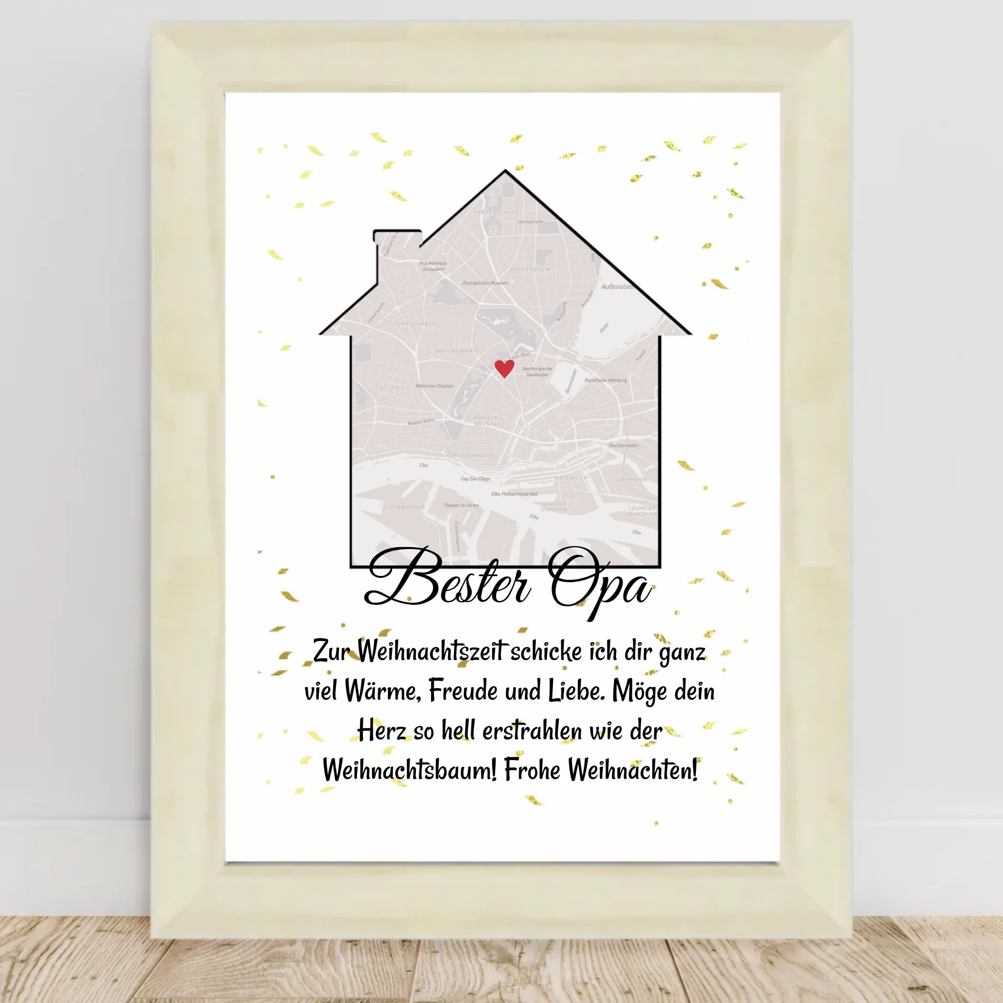 Opa Weihnachtsgeschenk Koordinaten Bild Stadtkarte mit Weihnachtswünsche - Cantty