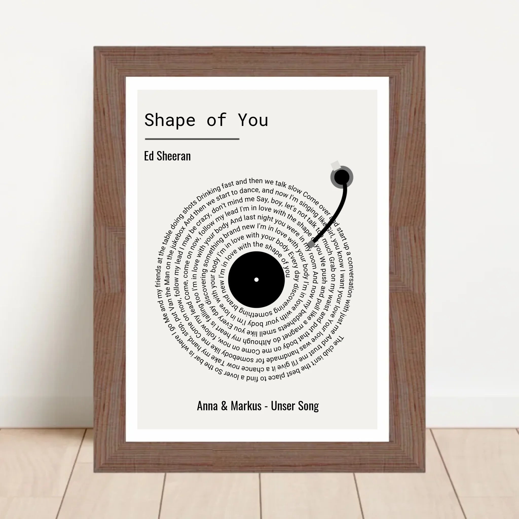 Paar Musikgeschenk Songtext Hochzeitstag Poster personalisierbar - Cantty