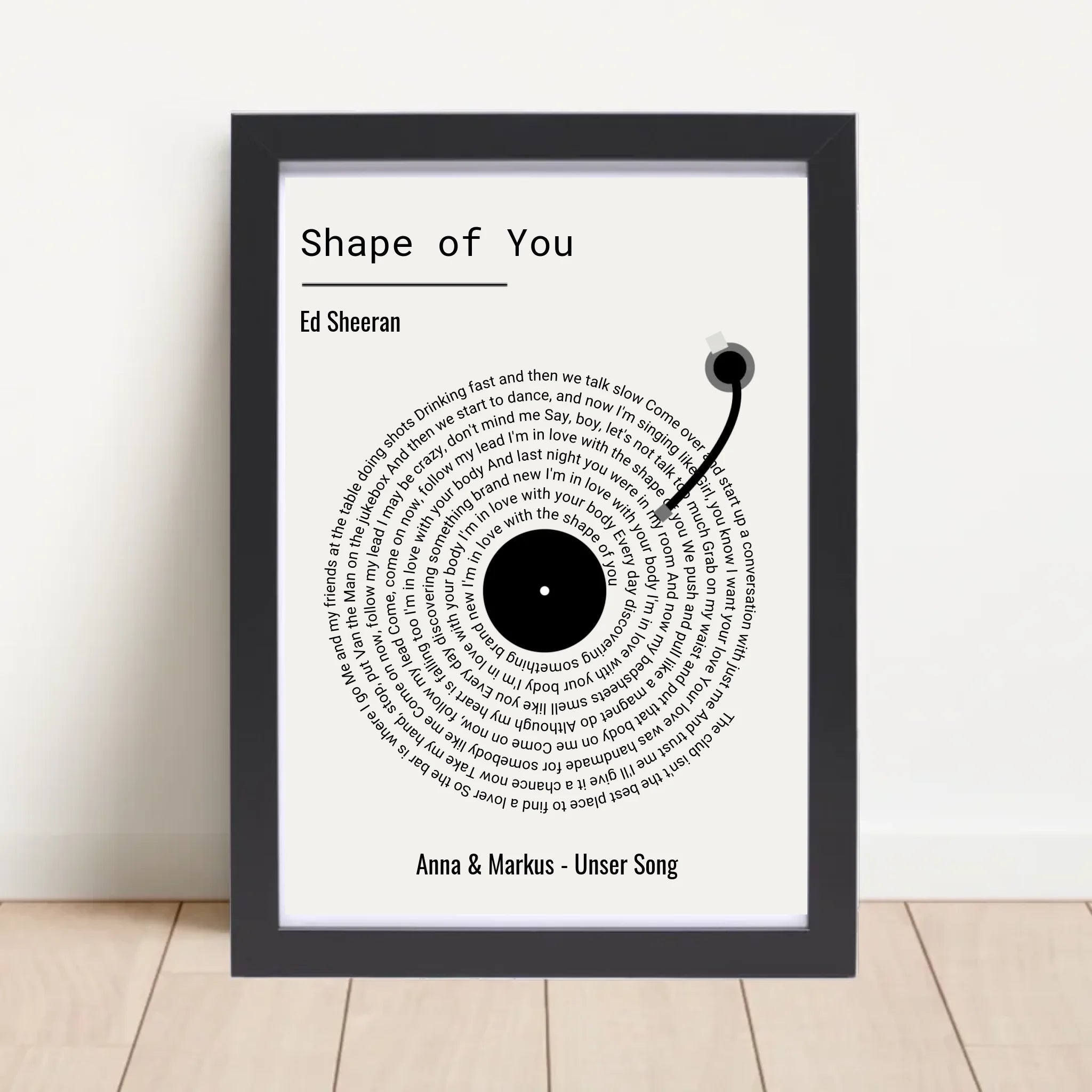 Paar Musikgeschenk Songtext Hochzeitstag Poster personalisierbar - Cantty