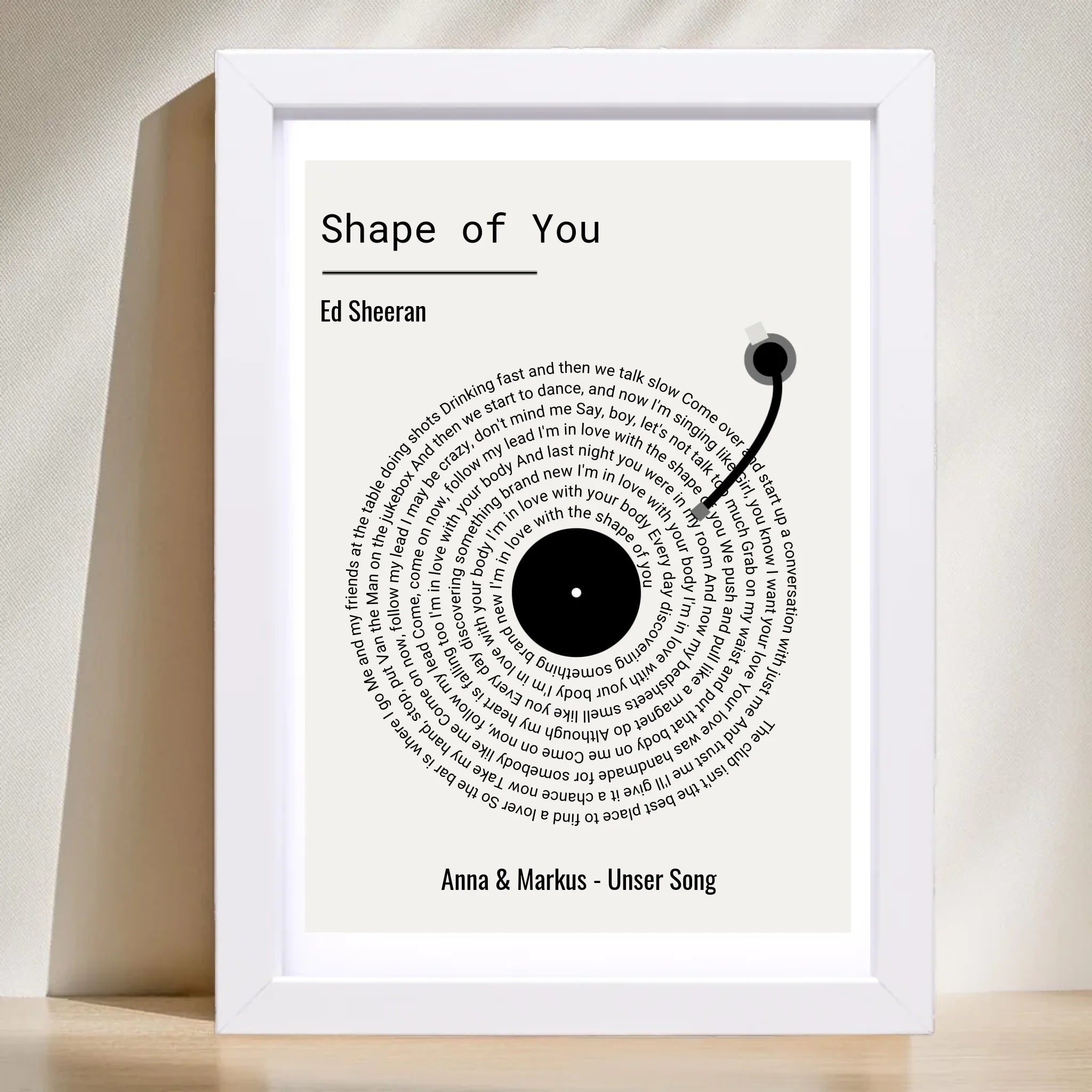Paar Musikgeschenk Songtext Hochzeitstag Poster personalisierbar - Cantty