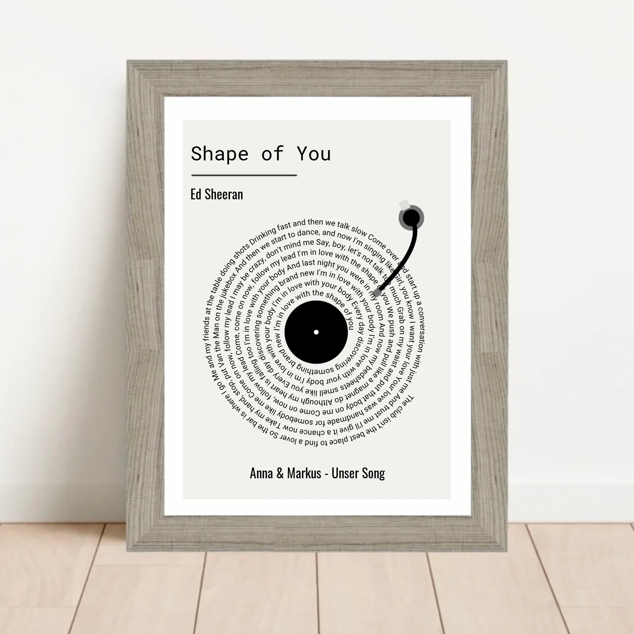 Paar Musikgeschenk Songtext Hochzeitstag Poster personalisierbar - Cantty