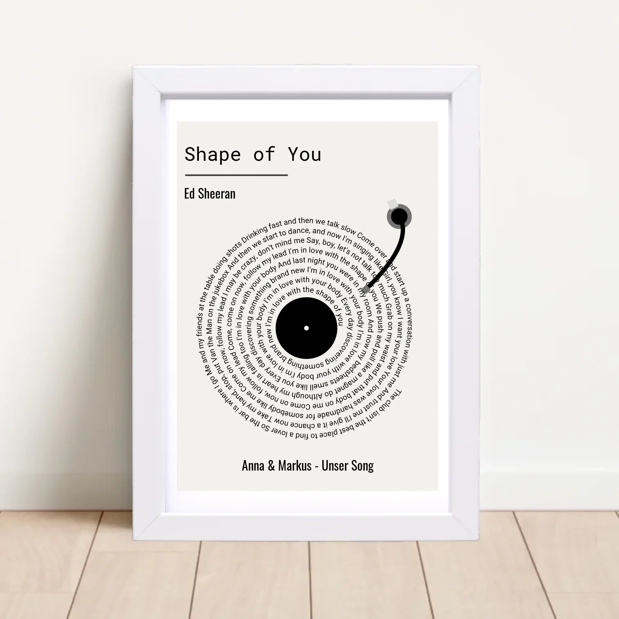 Paar Musikgeschenk Songtext Hochzeitstag Poster personalisierbar - Cantty