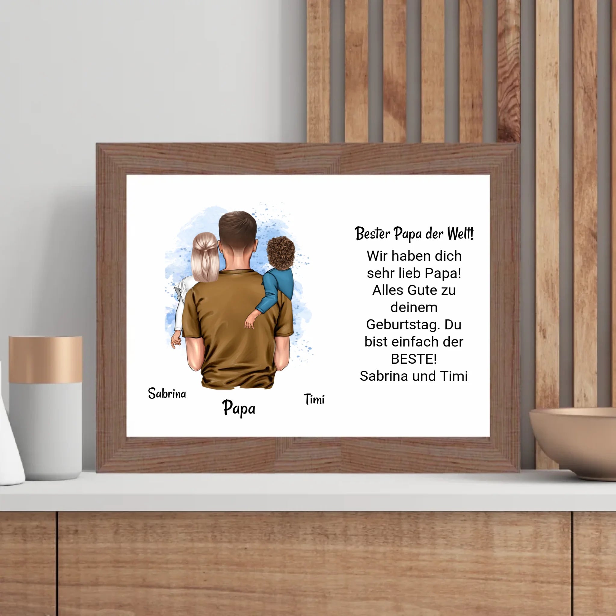 Papa Kinder Poster Bild Karte Geschenk personalisiert - Cantty
