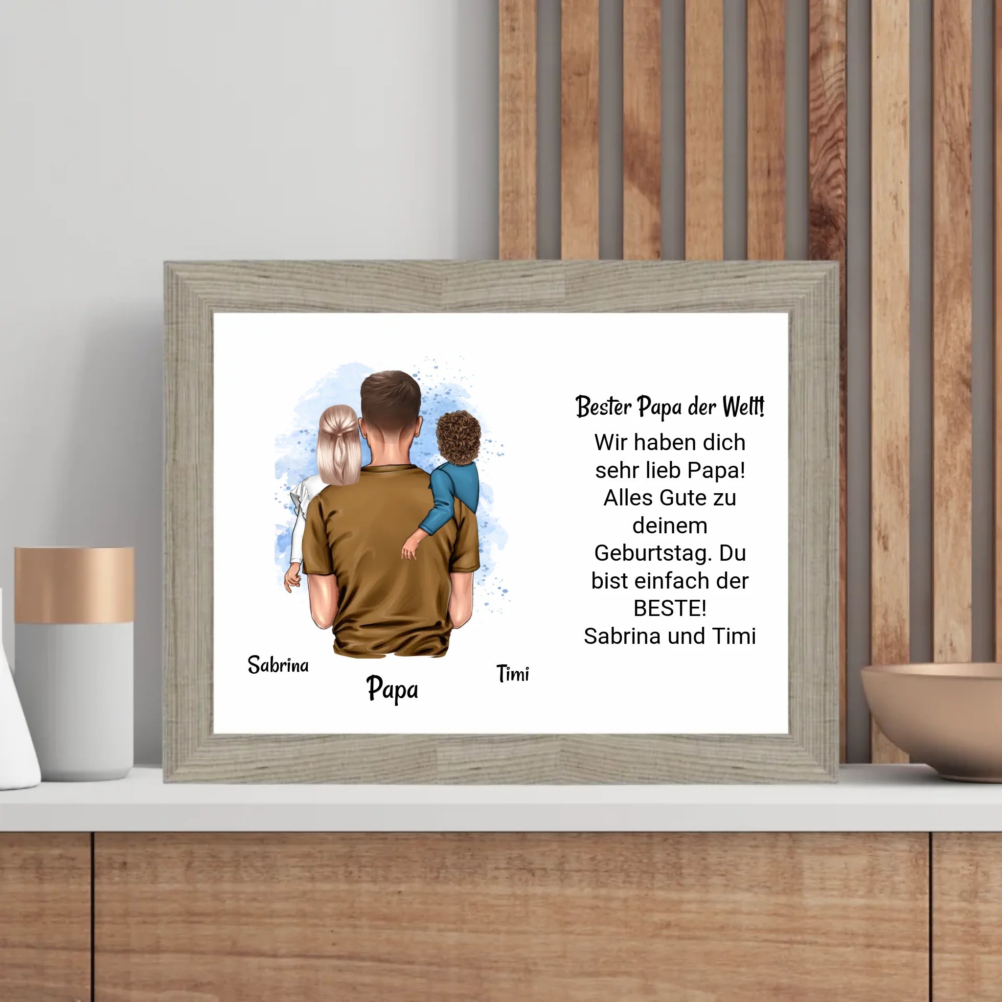 Papa Kinder Poster Bild Karte Geschenk personalisiert - Cantty