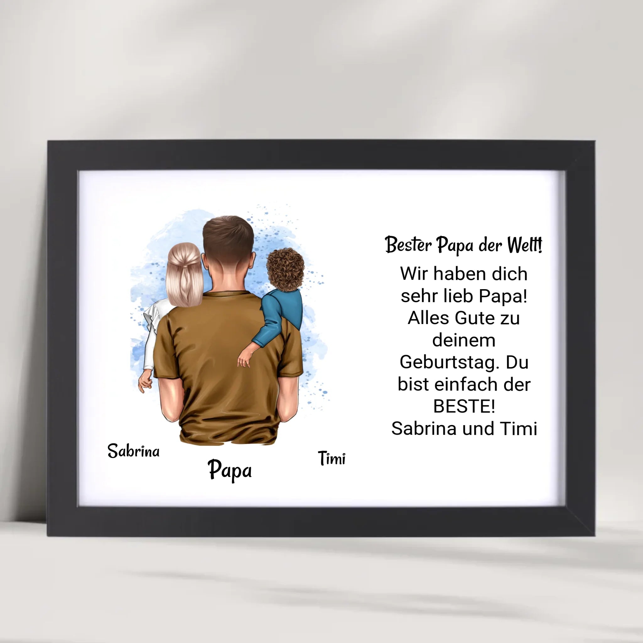Papa Kinder Poster Bild Karte Geschenk personalisiert - Cantty