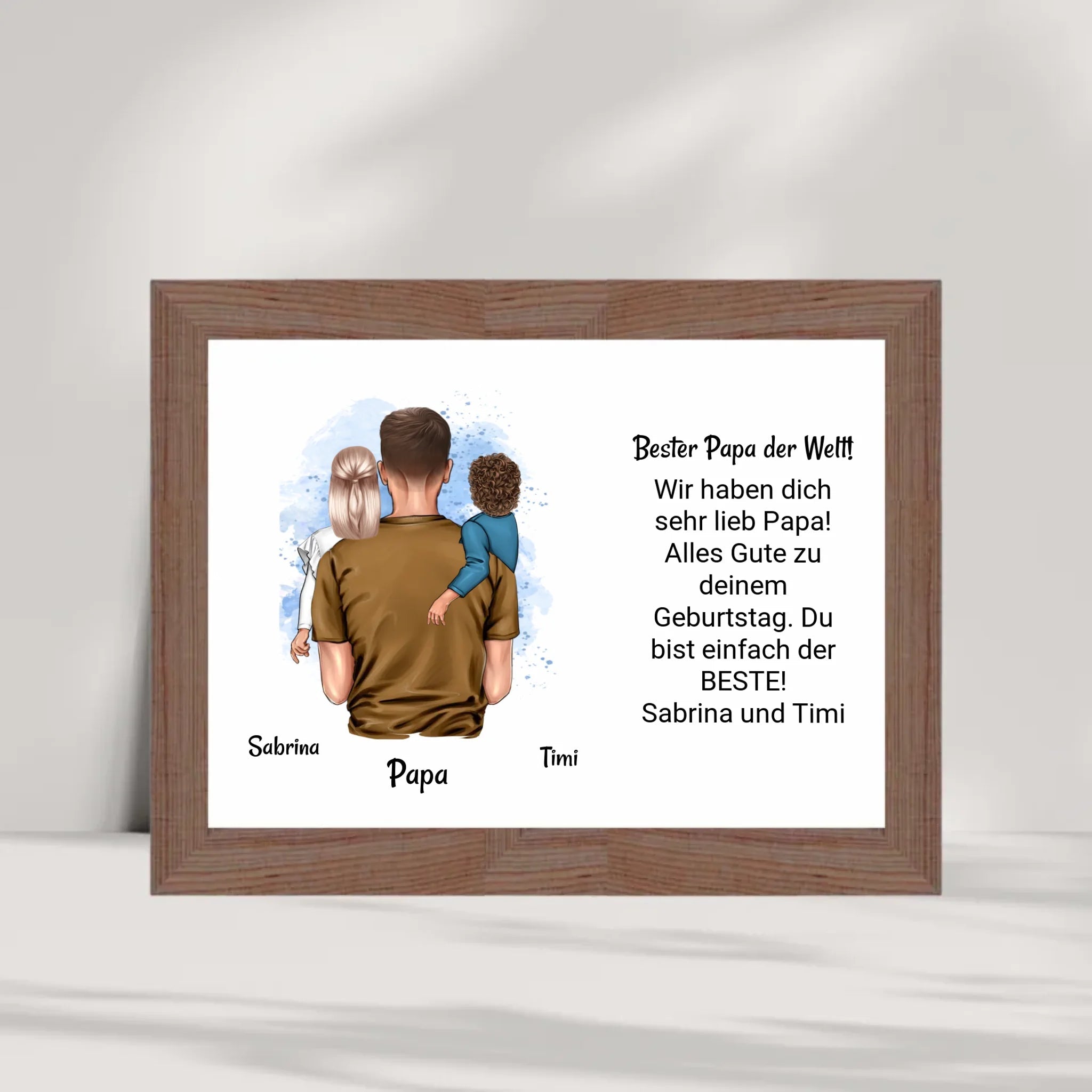 Papa Kinder Poster Bild Karte Geschenk personalisiert - Cantty