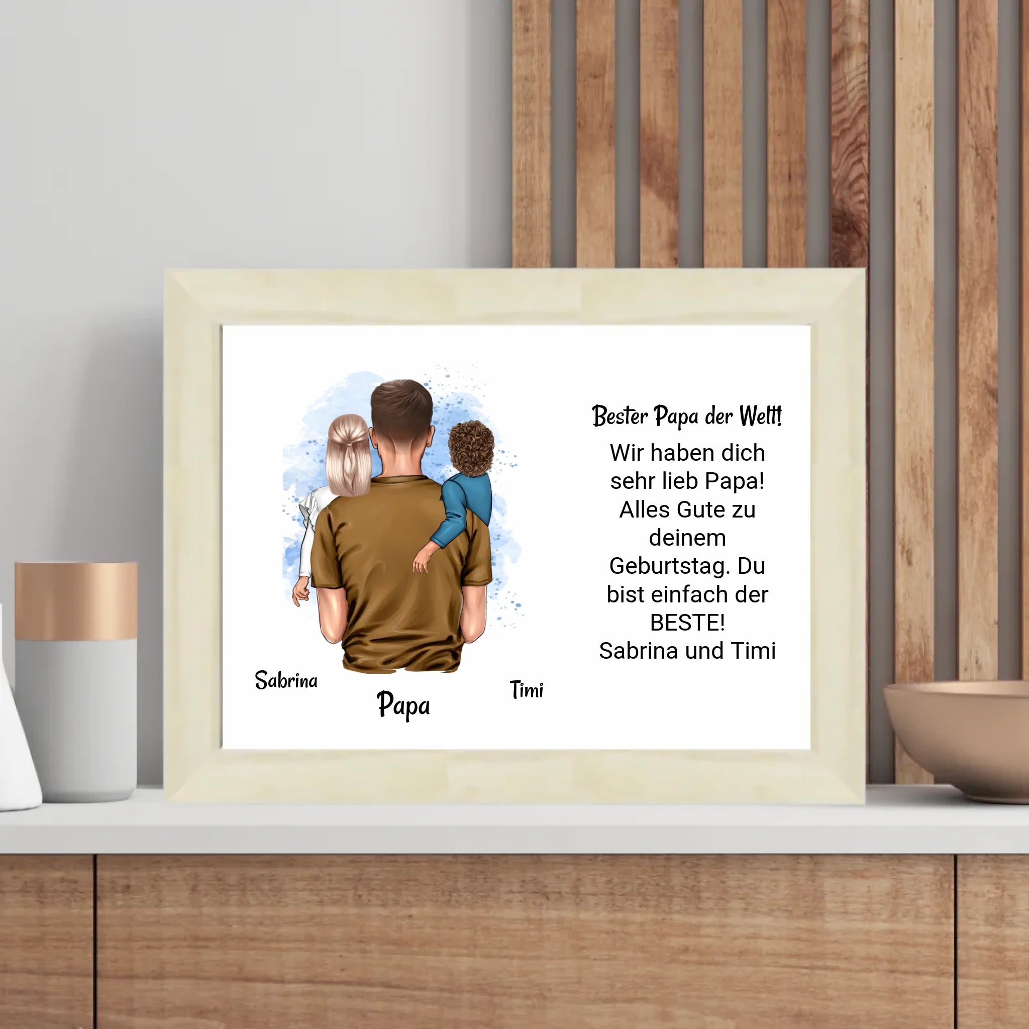 Papa Kinder Poster Bild Karte Geschenk personalisiert - Cantty