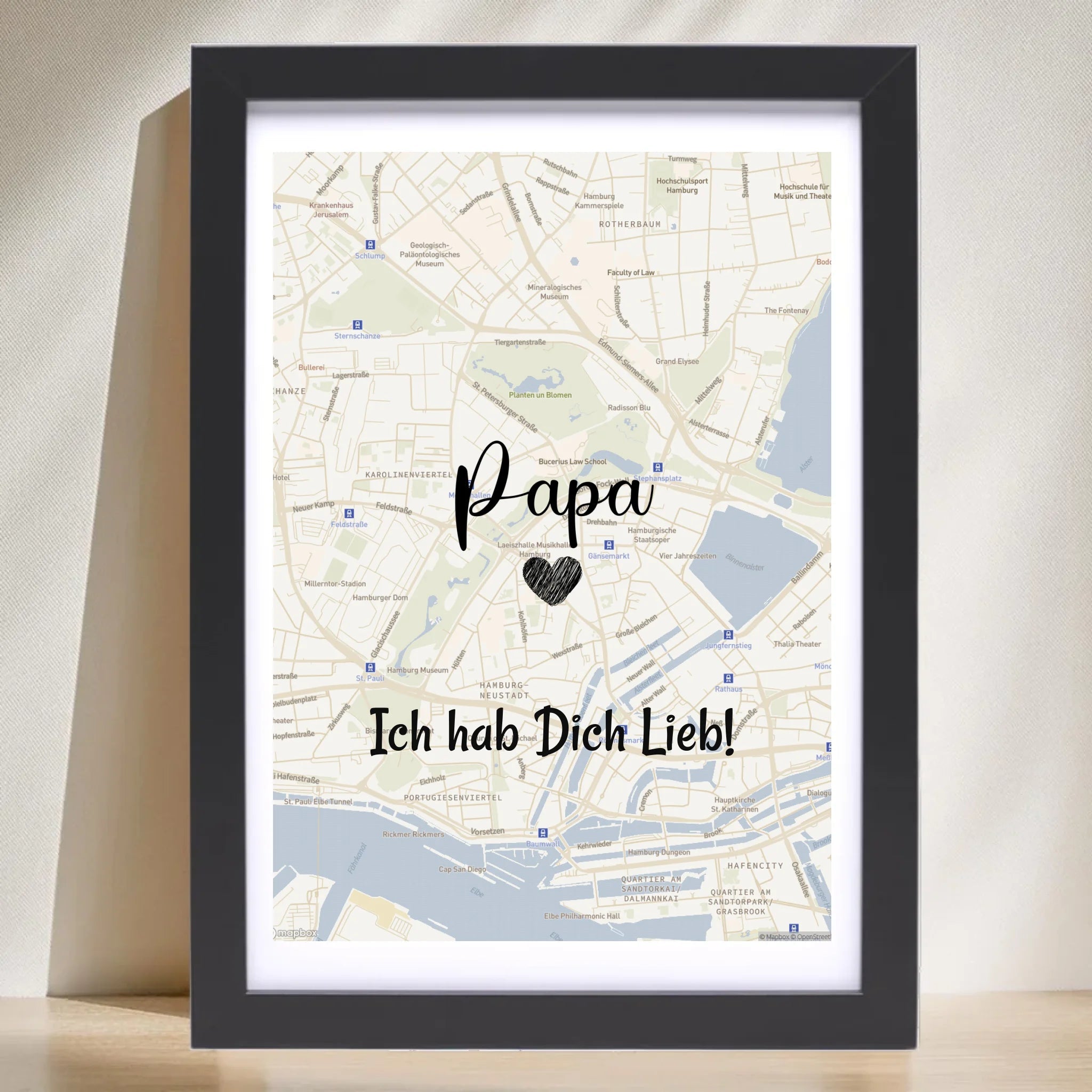 Papa Stadtkarte Poster Geschenk personalisiert - Cantty